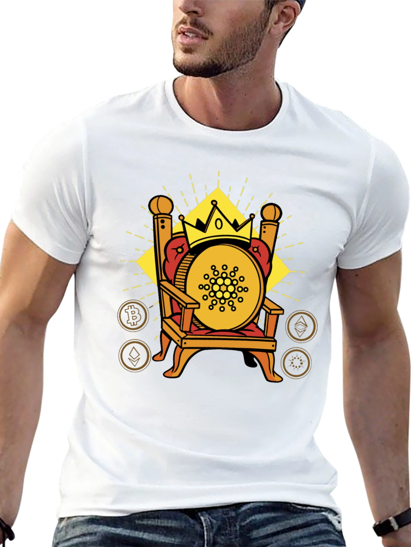 Crypto King T-Shirt - Bitcoin Ethereum Cardano