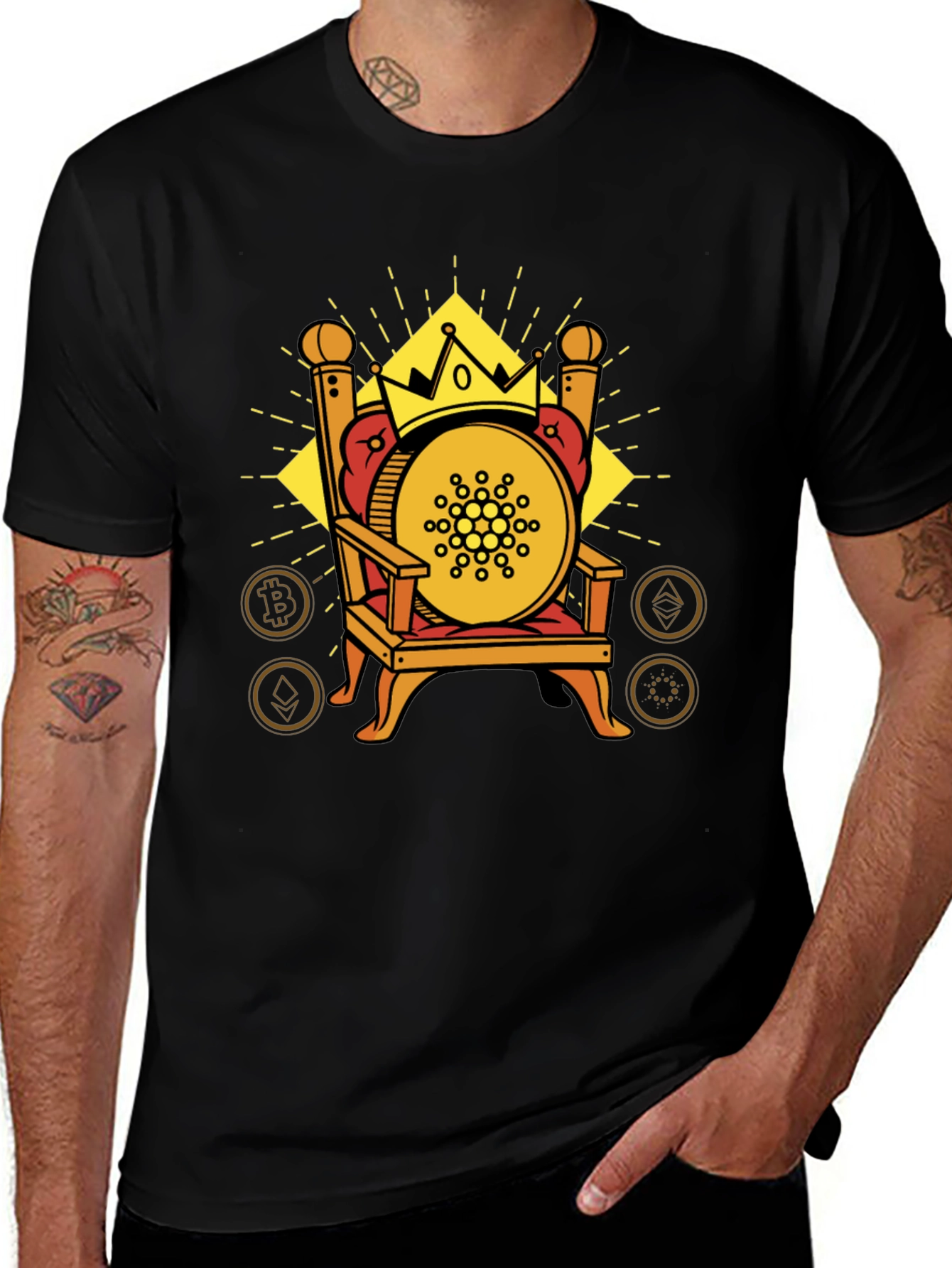 Crypto King T-Shirt - Bitcoin Ethereum Cardano