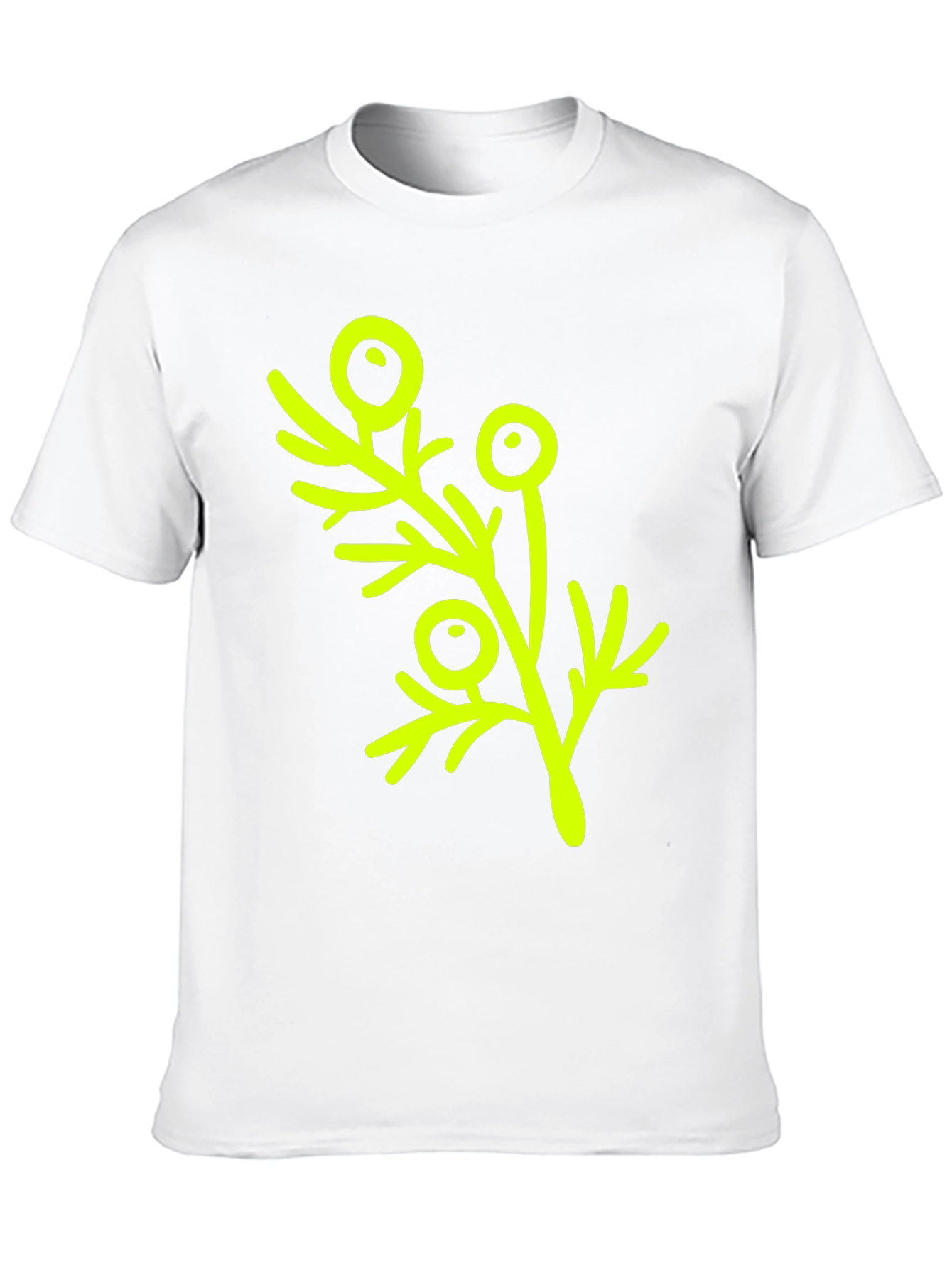 Modern Botanical Print T-Shirt - Black