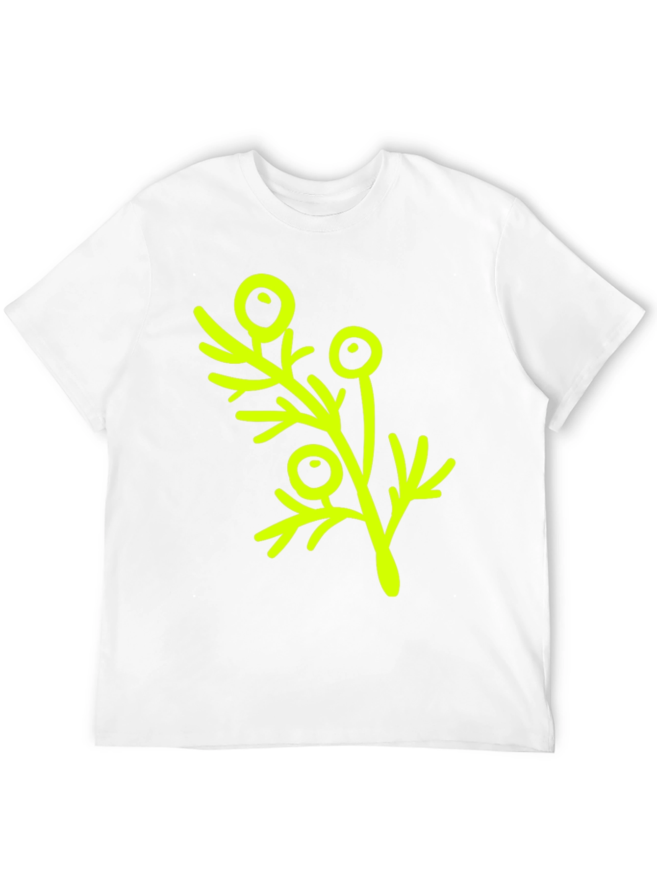 Modern Botanical Print T-Shirt - Black