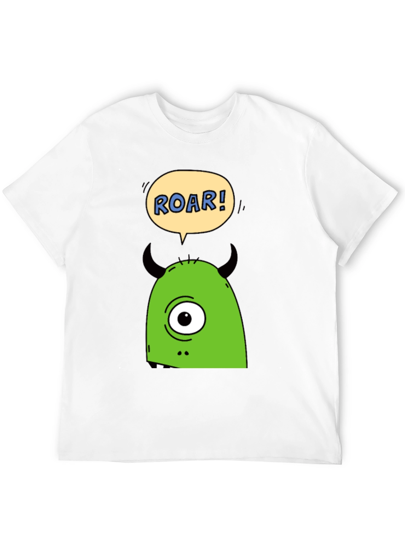 Roar Monster Graphic Tee - Black Cotton T-Shirt