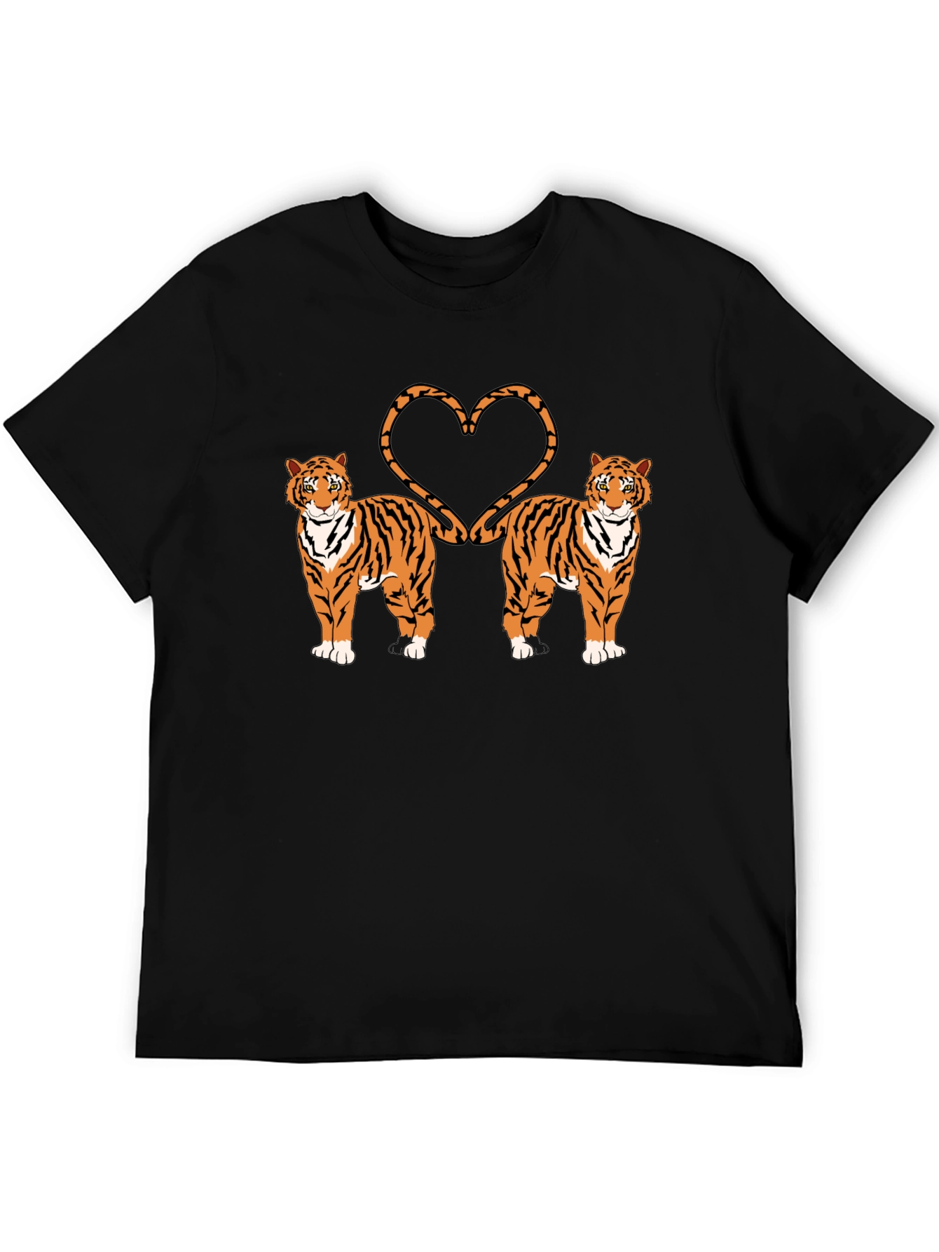 Tiger Love T-Shirt - Black Cotton Graphic Tee