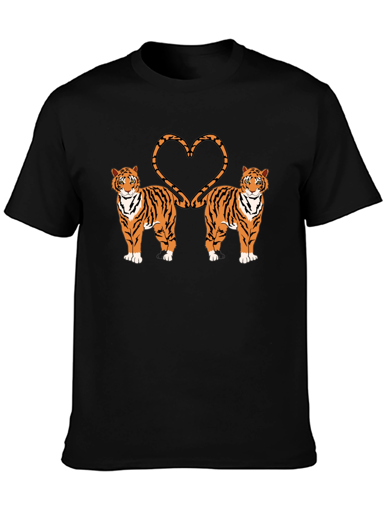 Tiger Love T-Shirt - Black Cotton Graphic Tee