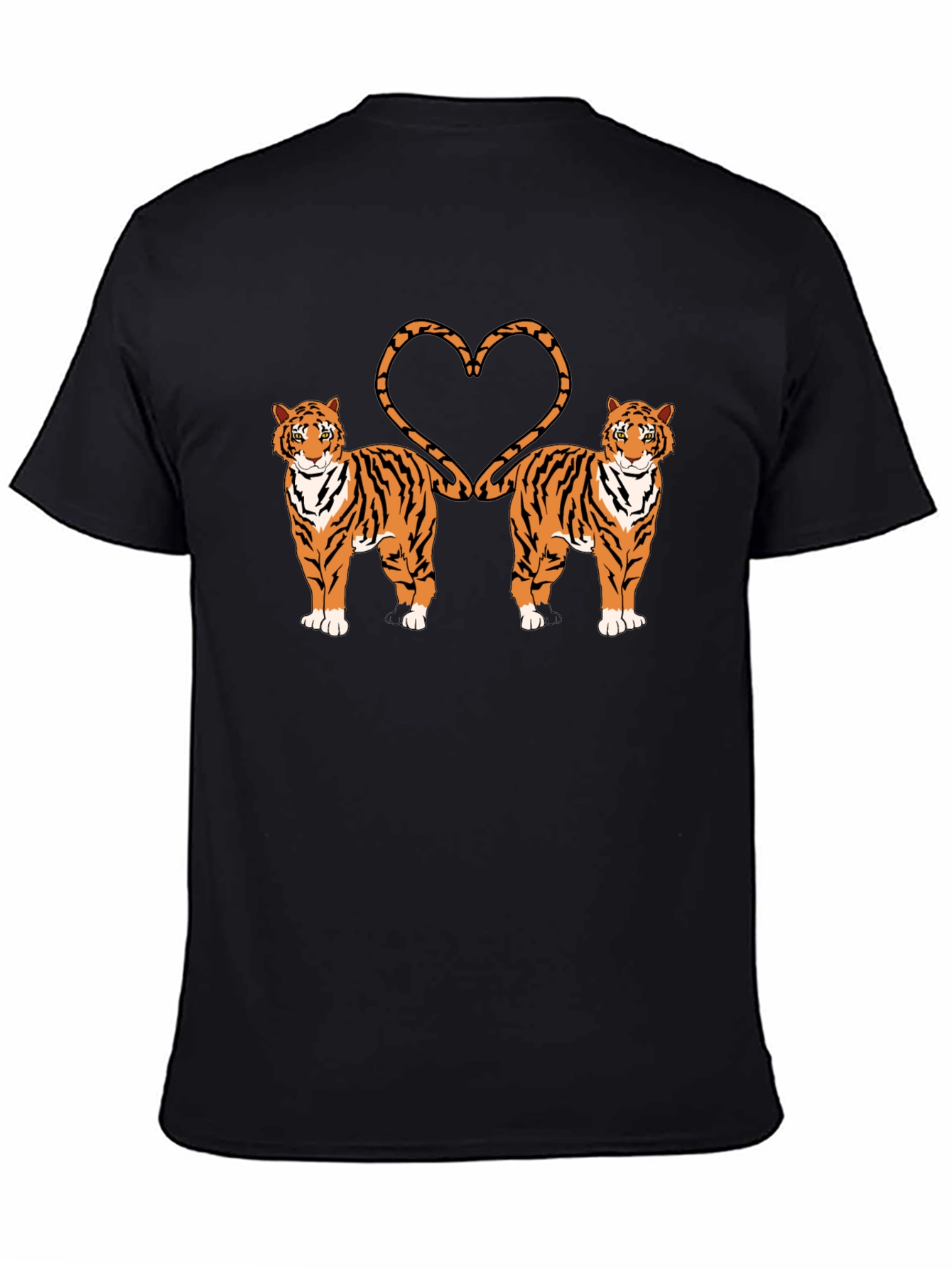 Tiger Love T-Shirt - Black Cotton Graphic Tee