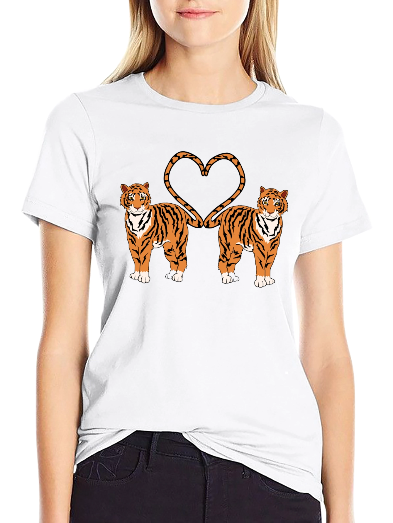 Tiger Love T-Shirt - Black Cotton Graphic Tee