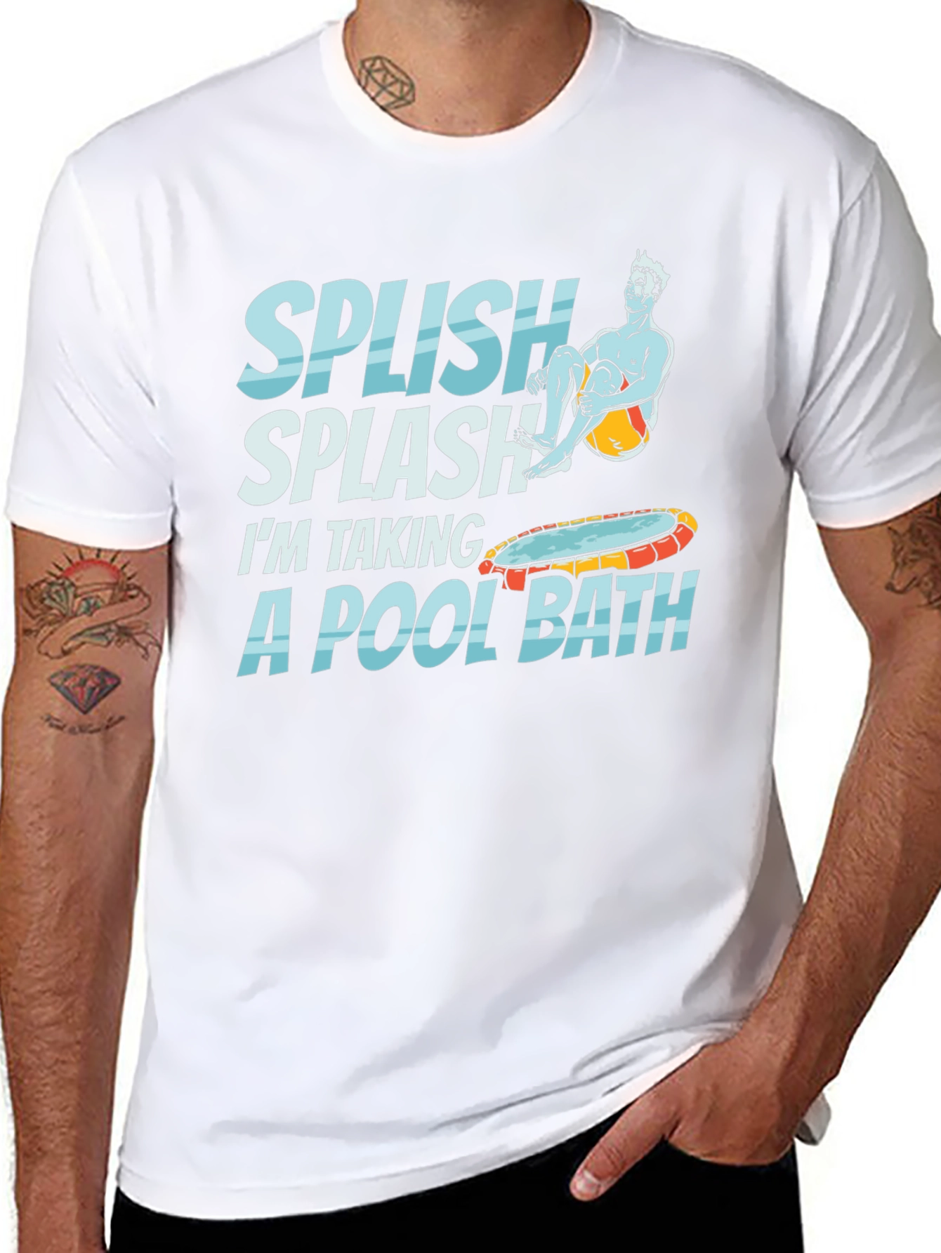 Splish Splash Pool Bath T-Shirt - Funny Summer Tee