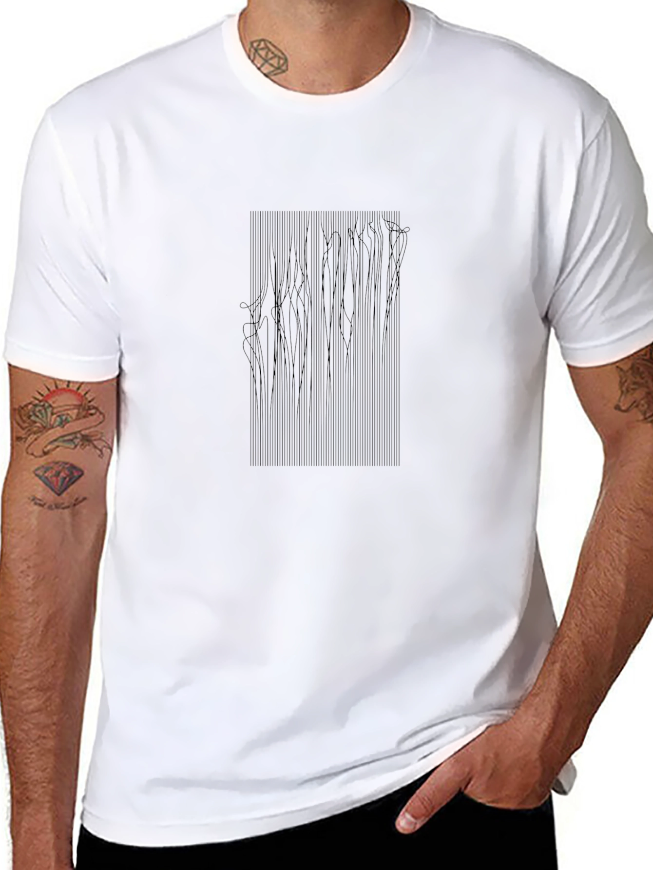 Abstract Line Art Black T-Shirt - Modern Graphic Tee