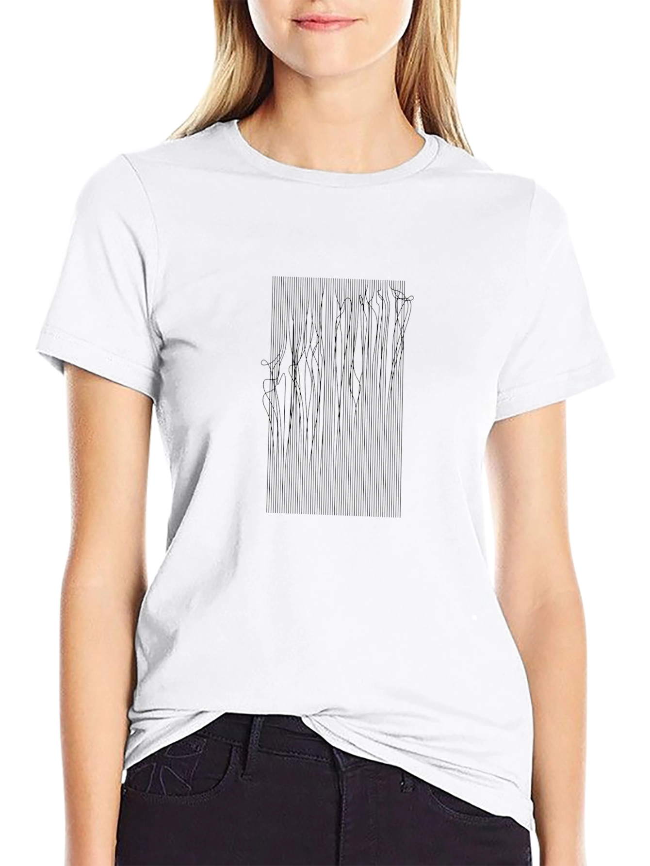Abstract Line Art Black T-Shirt - Modern Graphic Tee