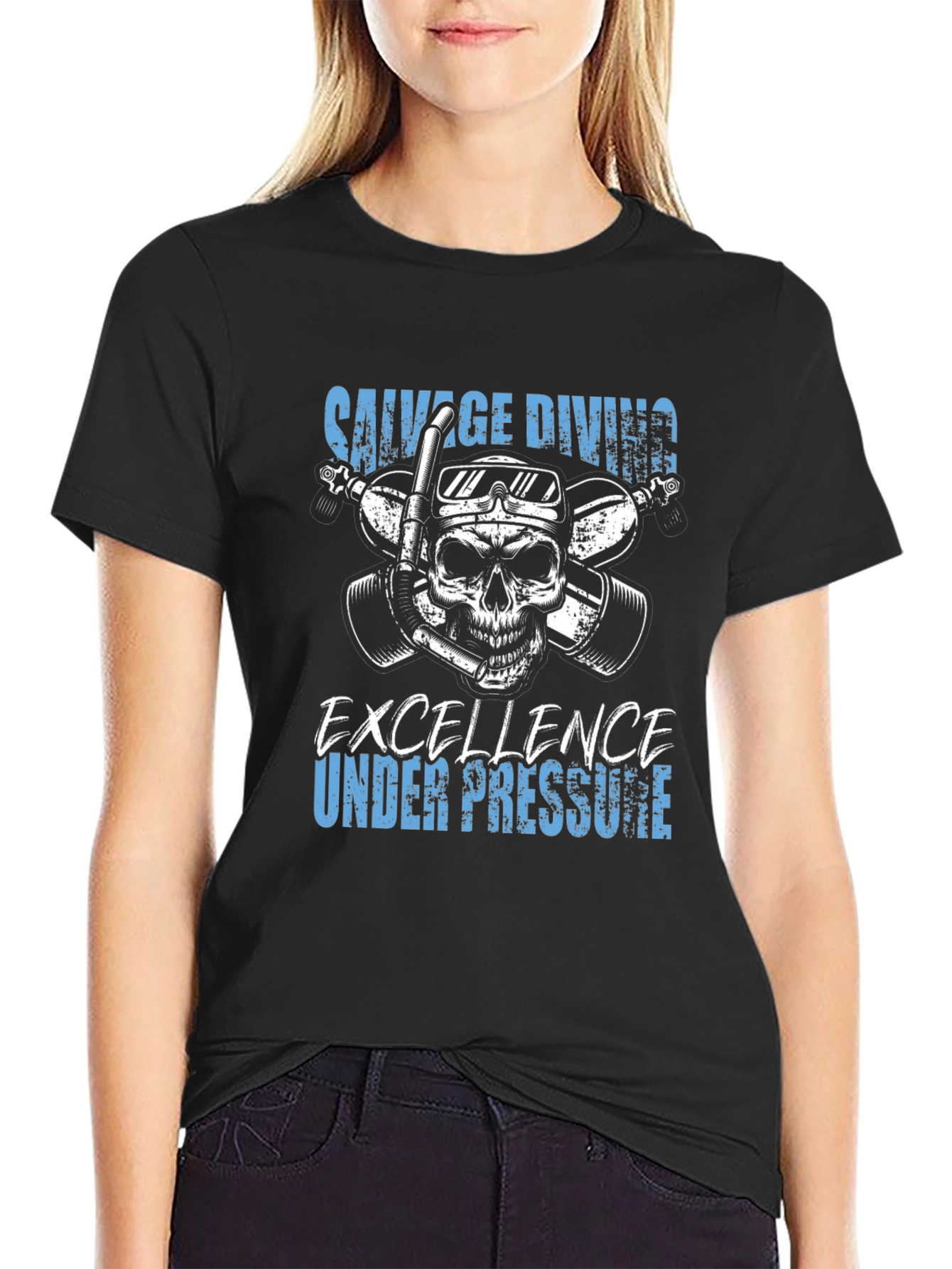 Savage Diving Skull T-Shirt - Excellence Under Pressure