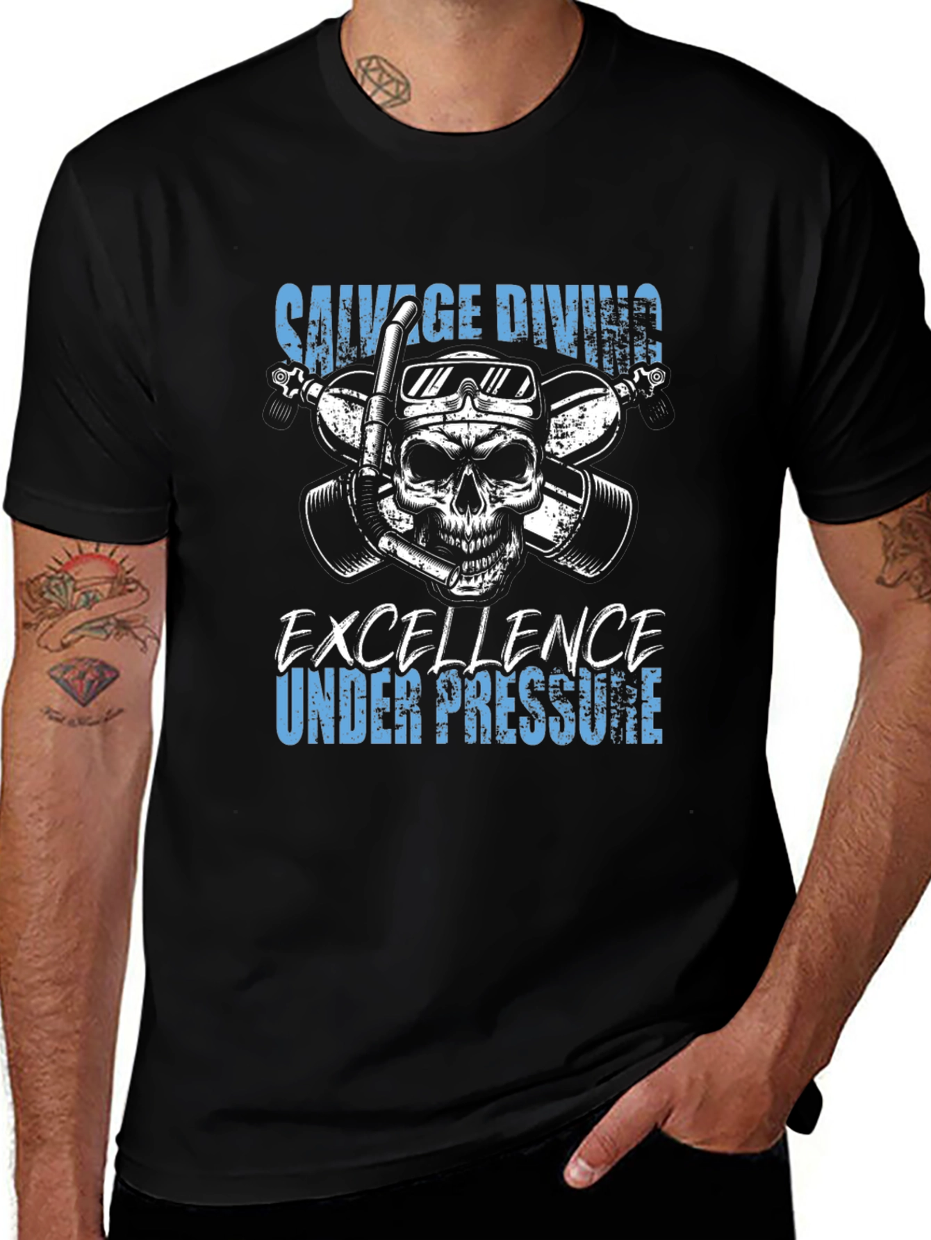 Savage Diving Skull T-Shirt - Excellence Under Pressure