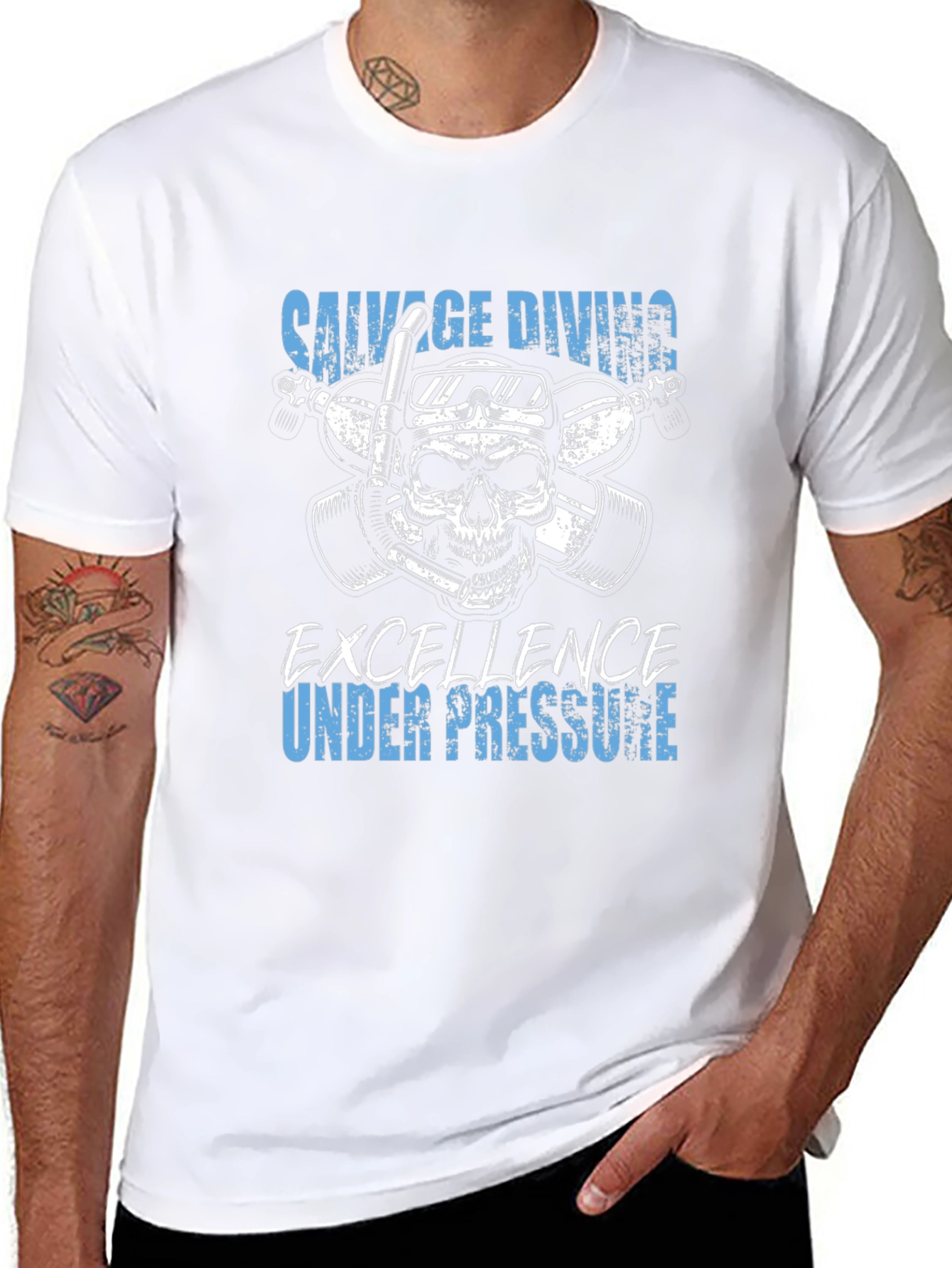Savage Diving Skull T-Shirt - Excellence Under Pressure