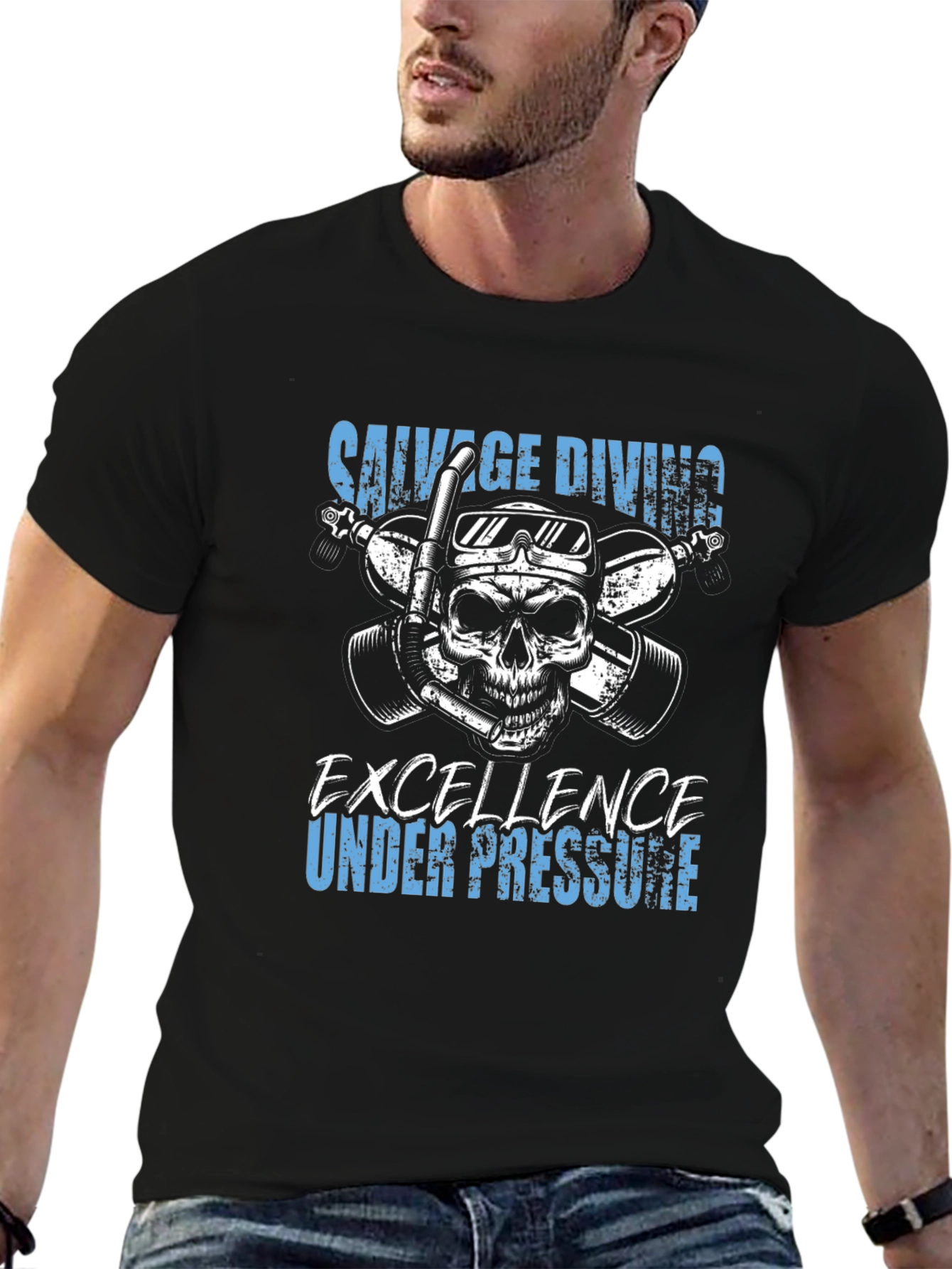 Savage Diving Skull T-Shirt - Excellence Under Pressure