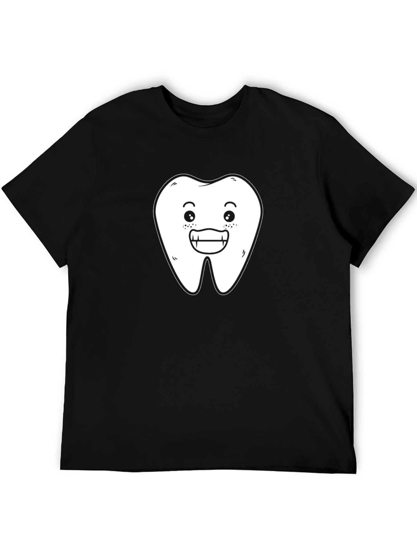 Funny Tooth Graphic T-Shirt - Black Cotton Tee