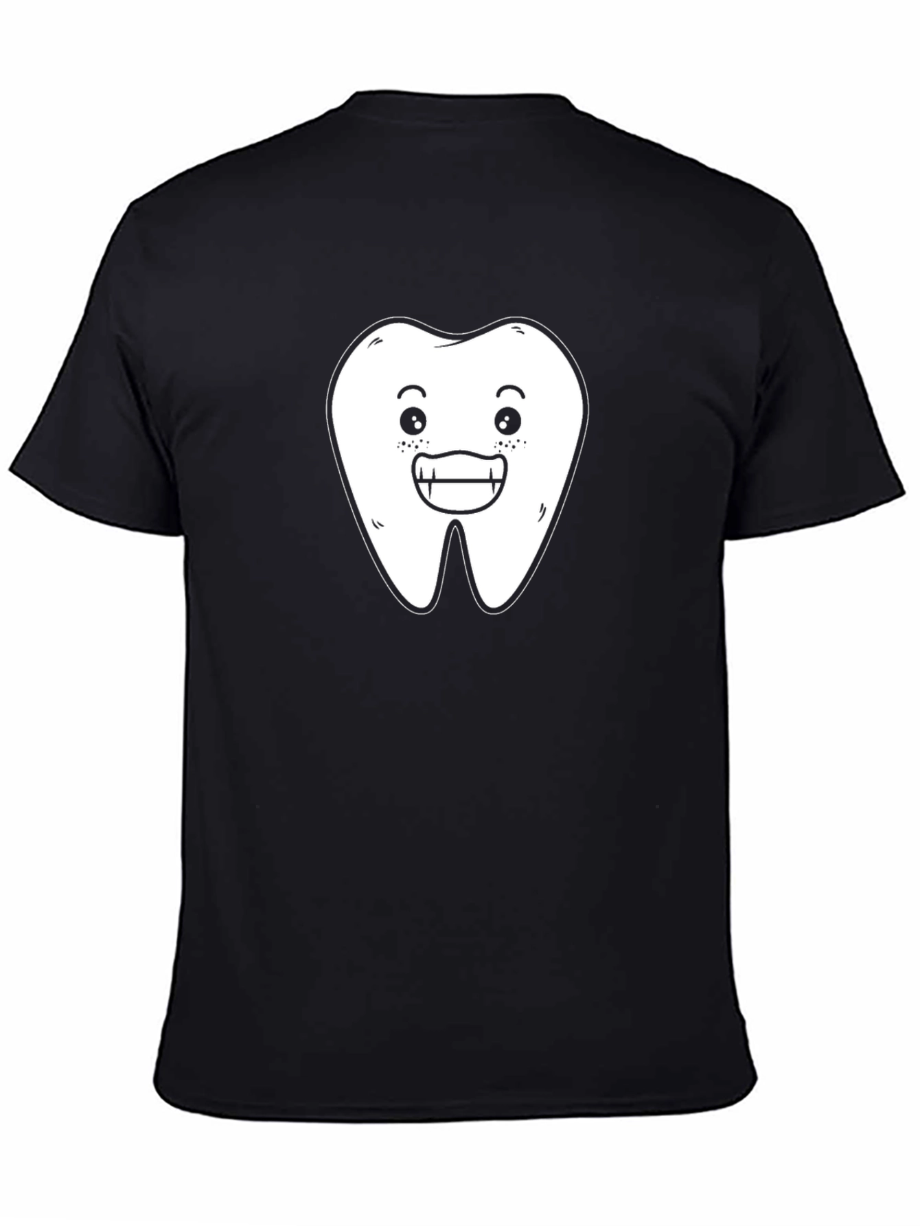 Funny Tooth Graphic T-Shirt - Black Cotton Tee