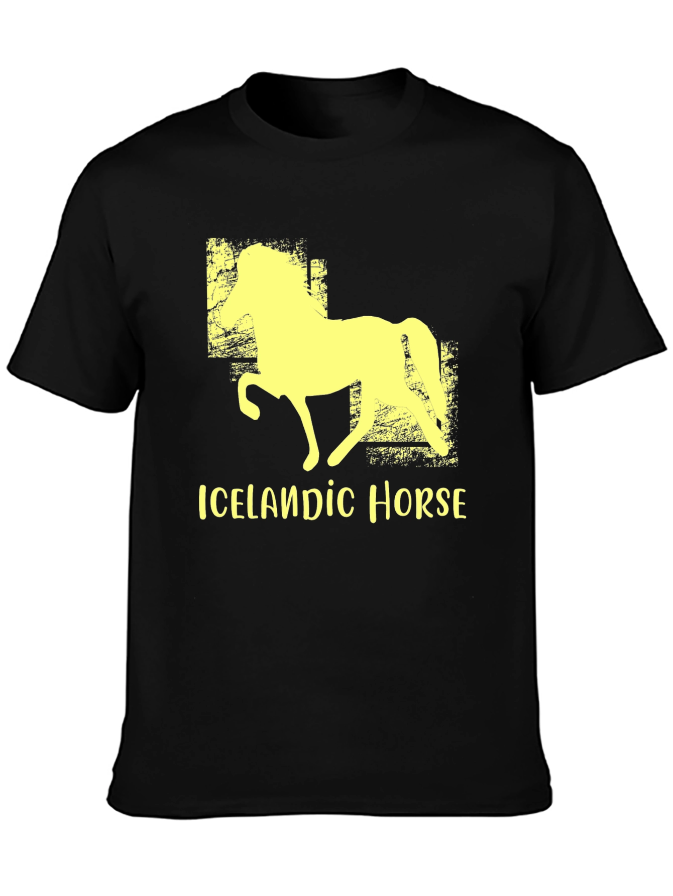 Icelandic Horse Graphic Tee - Black Unisex T-Shirt