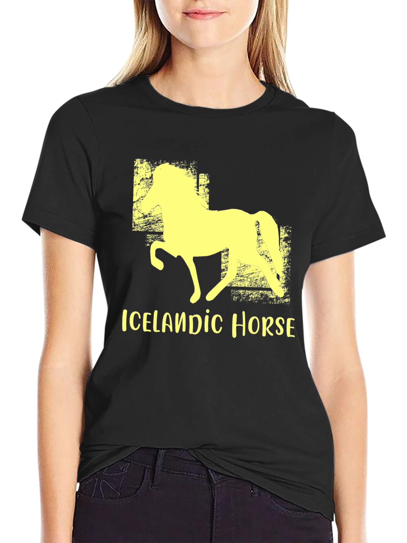 Icelandic Horse Graphic Tee - Black Unisex T-Shirt