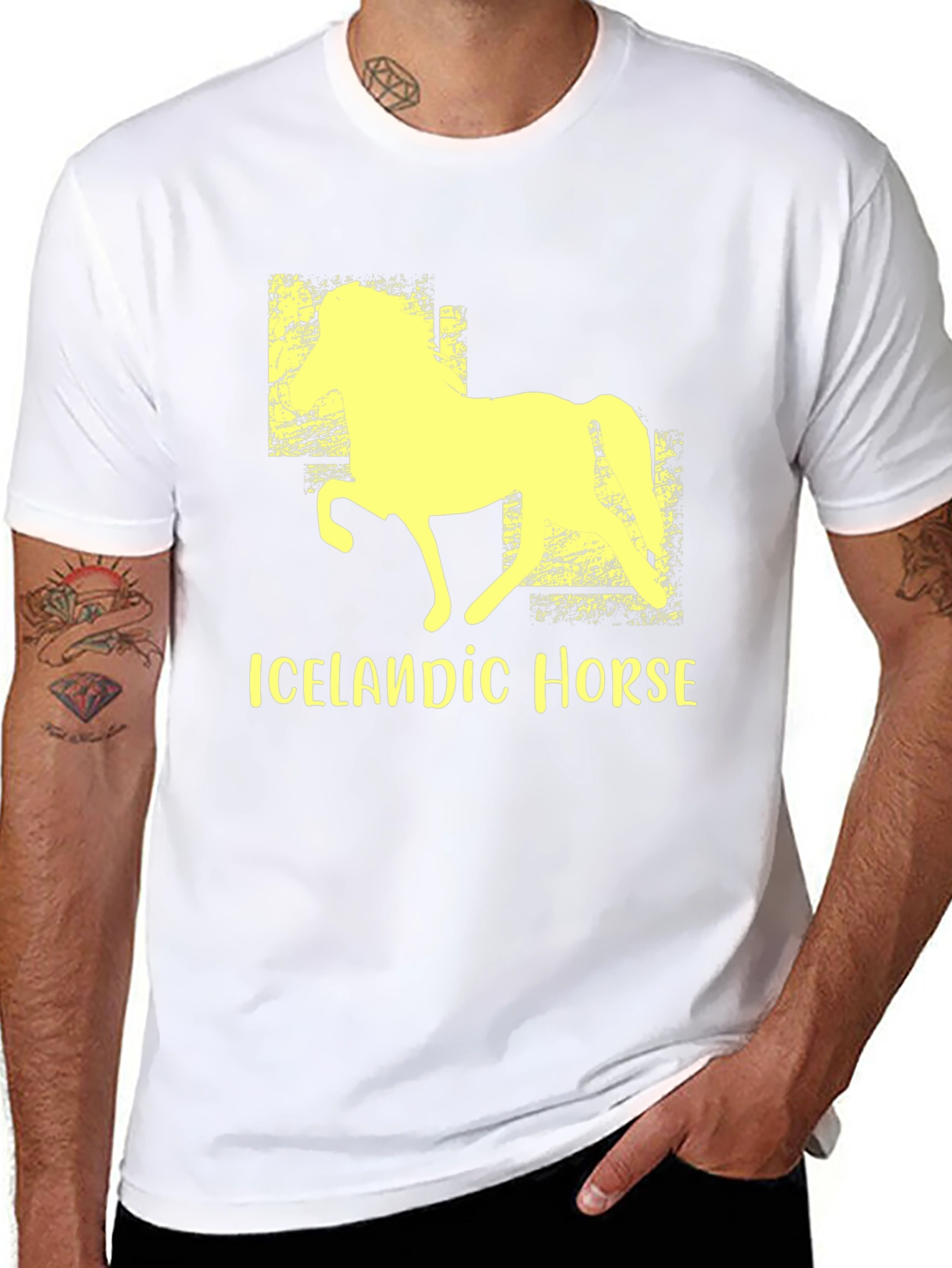 Icelandic Horse Graphic Tee - Black Unisex T-Shirt