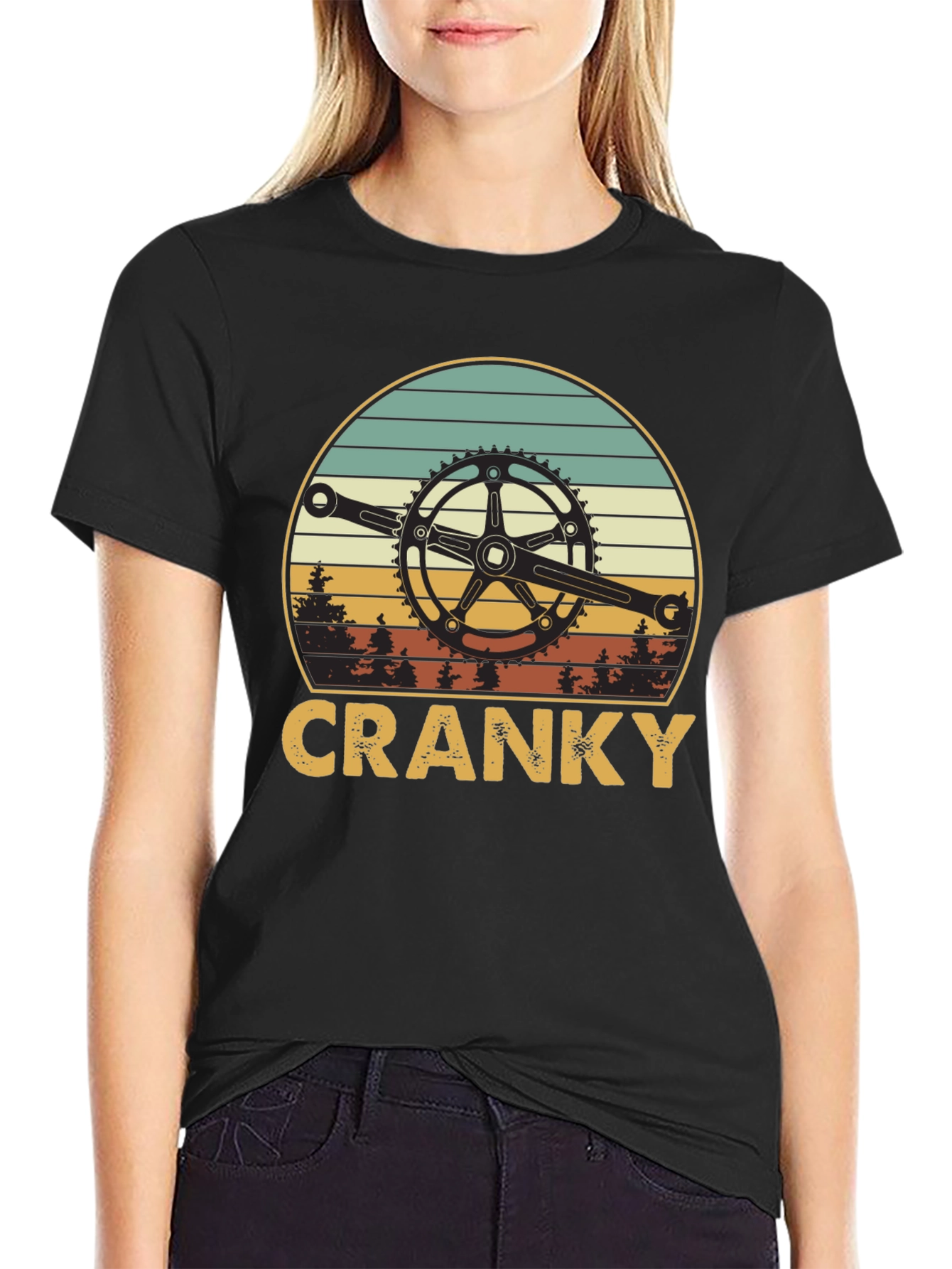 Cranky Biker T-Shirt - Retro Cycling Design