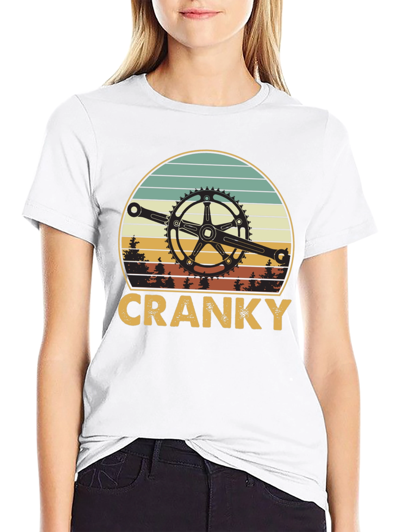 Cranky Biker T-Shirt - Retro Cycling Design