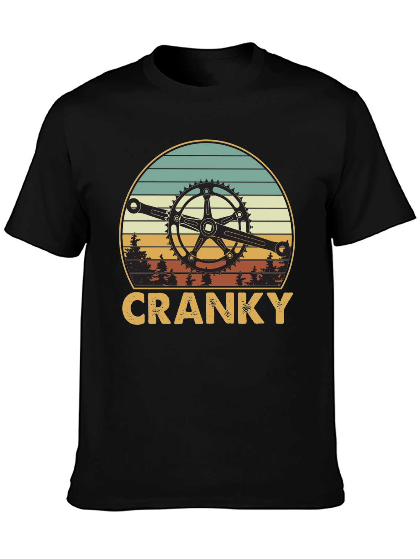 Cranky Biker T-Shirt - Retro Cycling Design