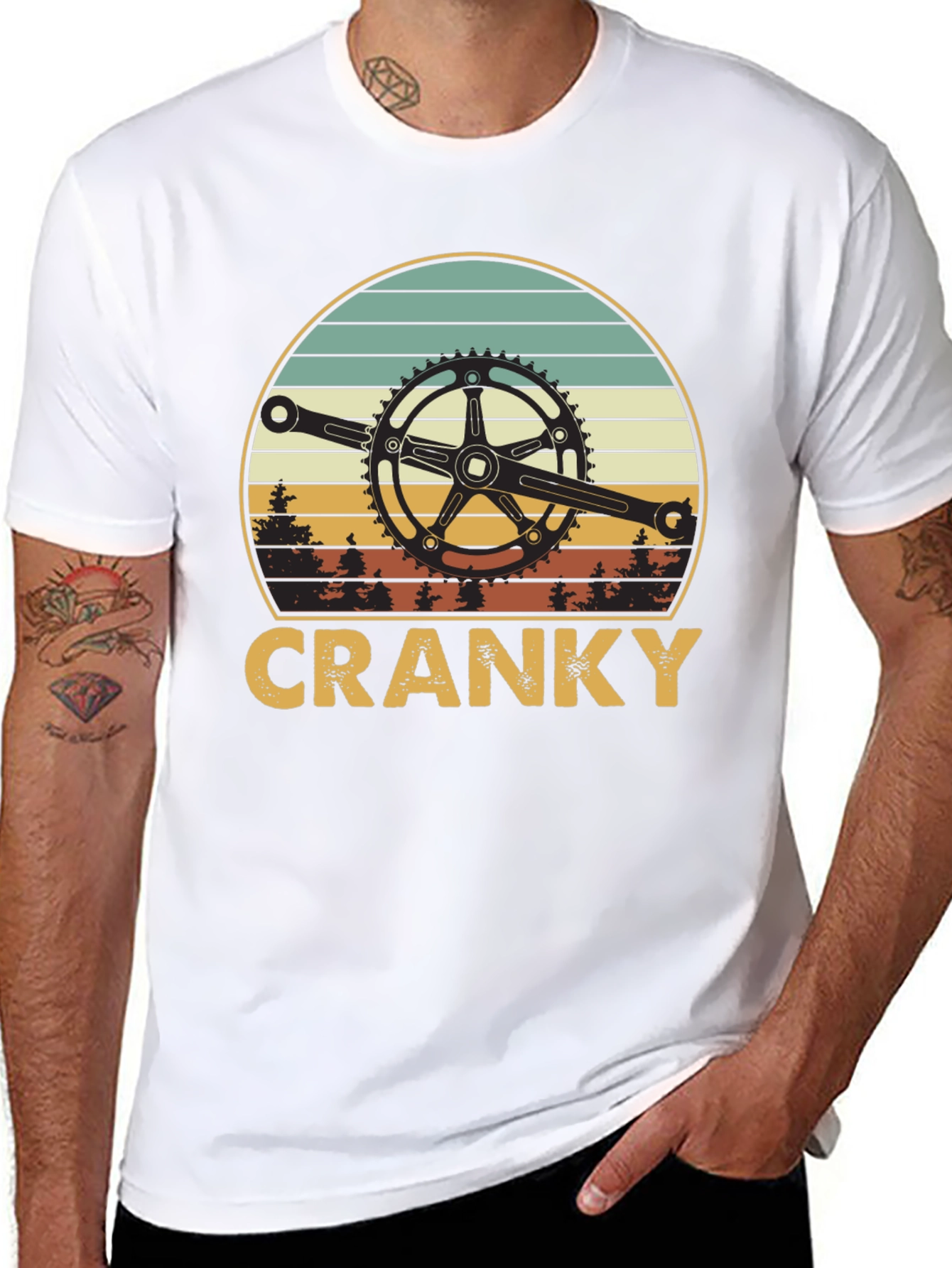 Cranky Biker T-Shirt - Retro Cycling Design