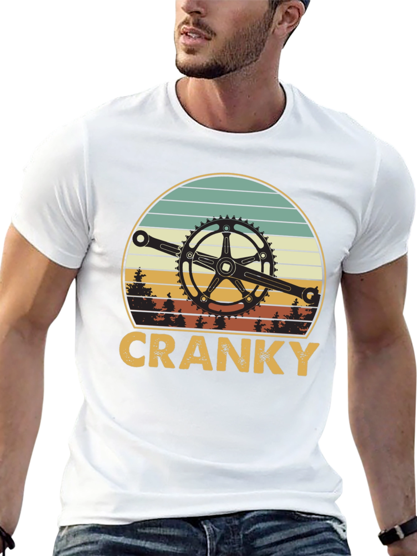 Cranky Biker T-Shirt - Retro Cycling Design