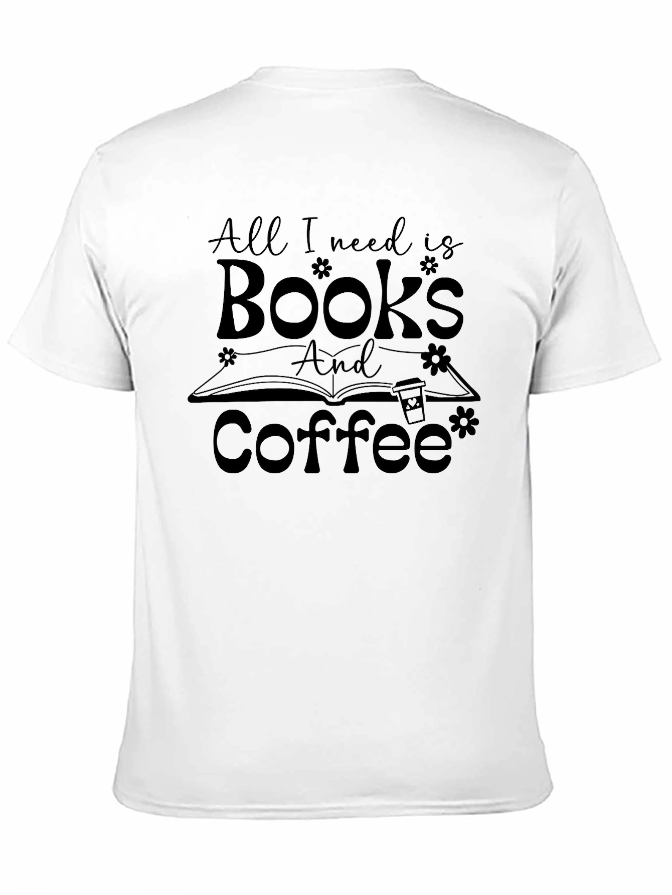 Books and Coffee Graphic T-Shirt