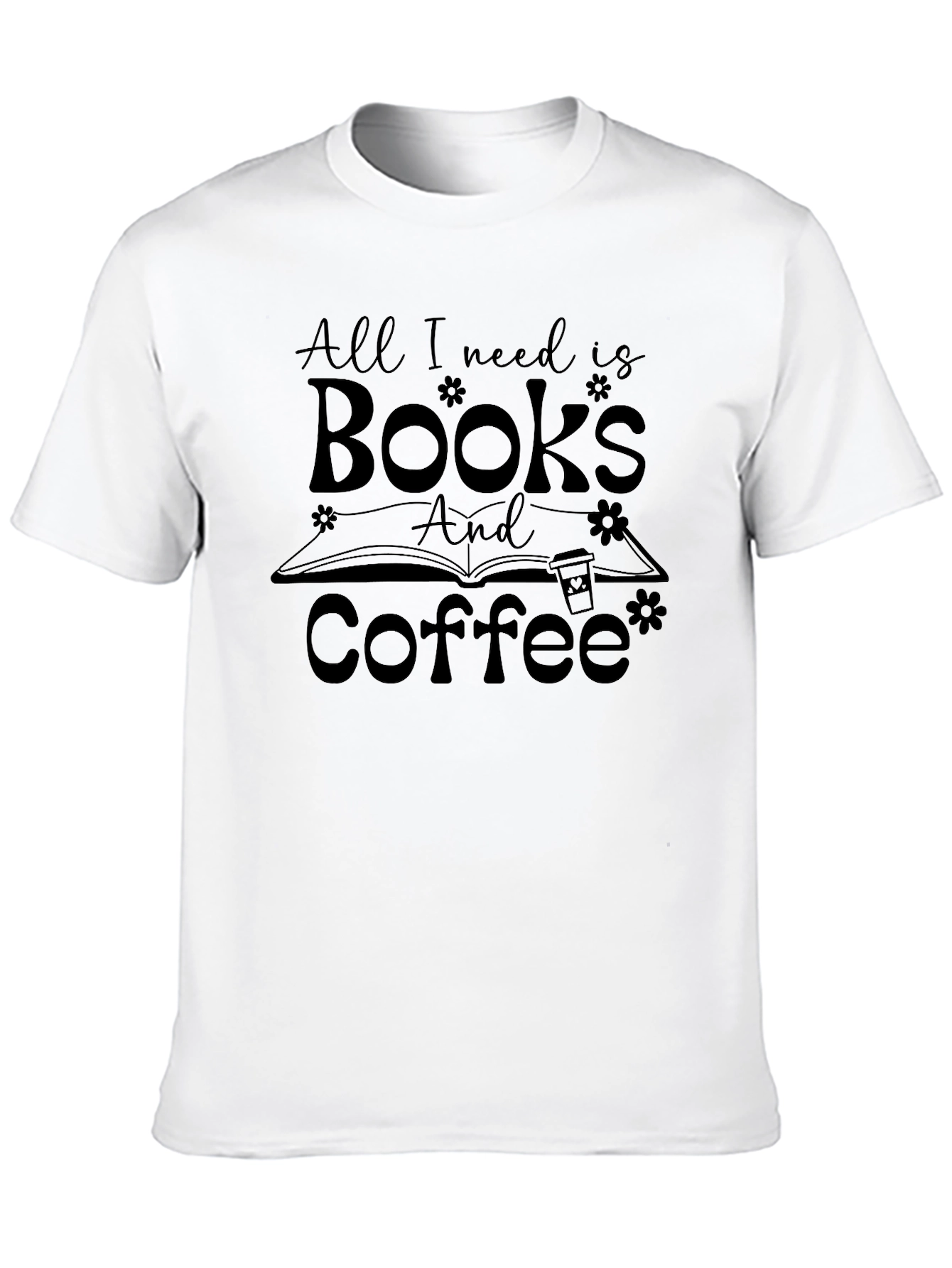 Books and Coffee Graphic T-Shirt