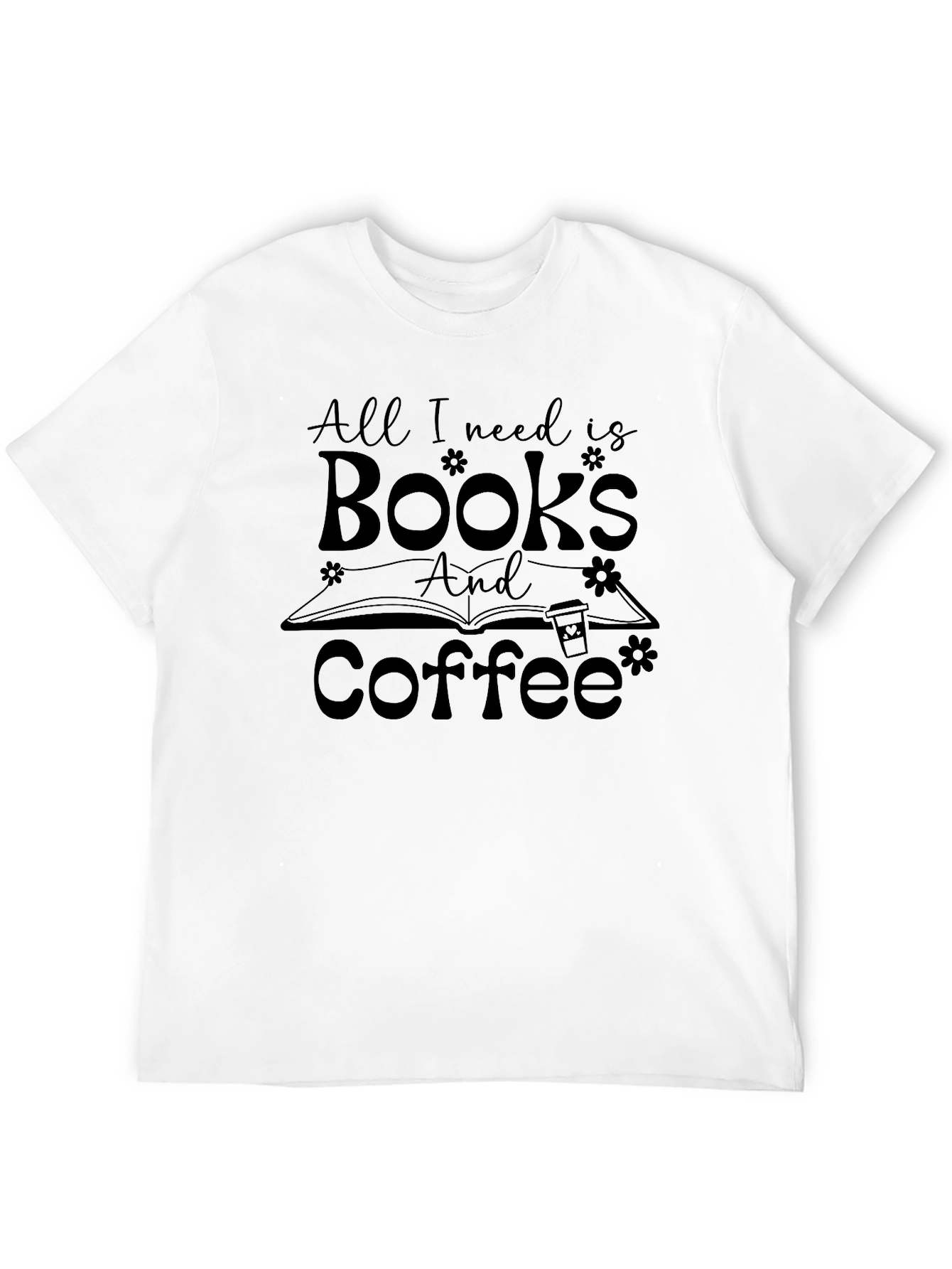 Books and Coffee Graphic T-Shirt
