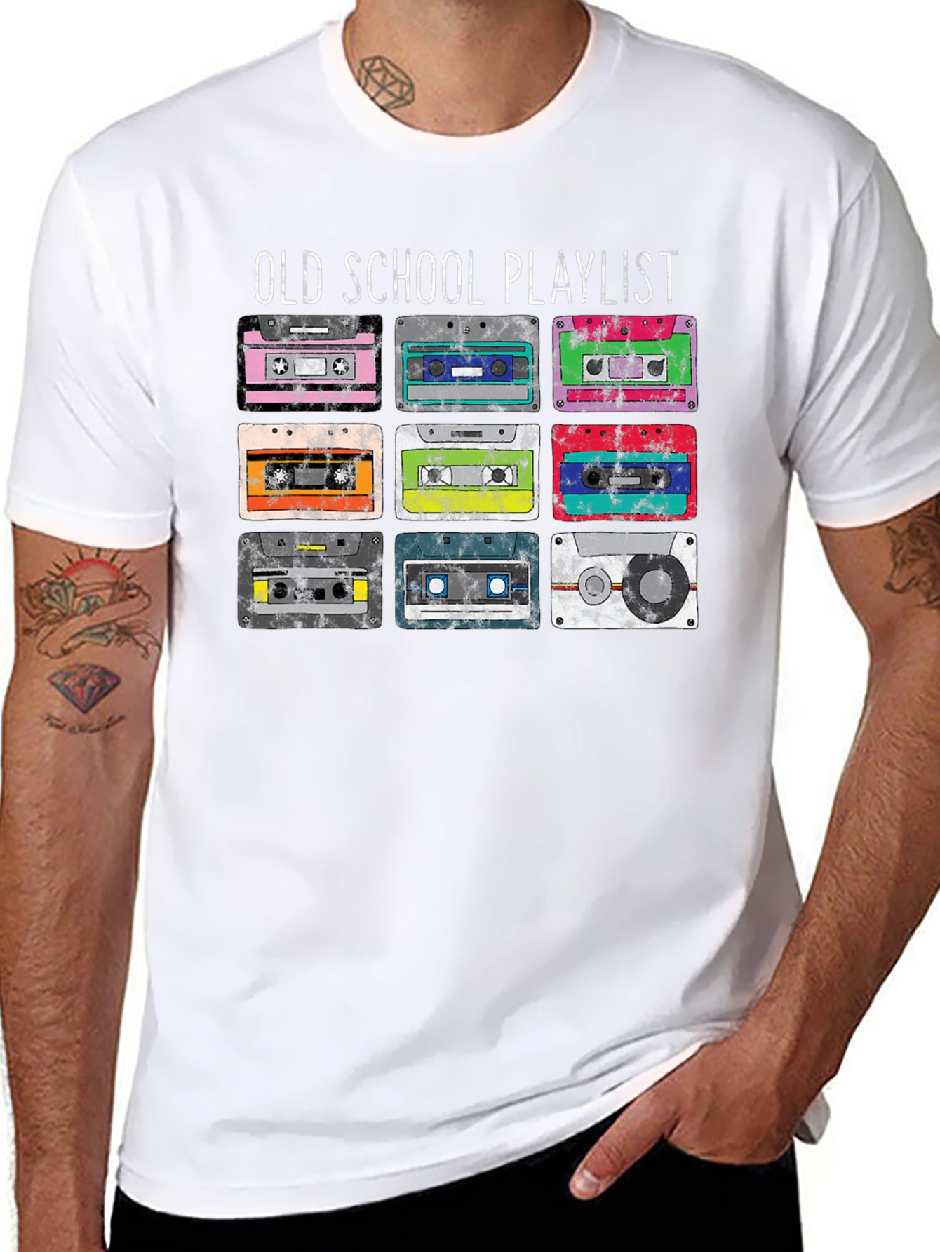 Old School Playlist T-Shirt Retro Cassette Design