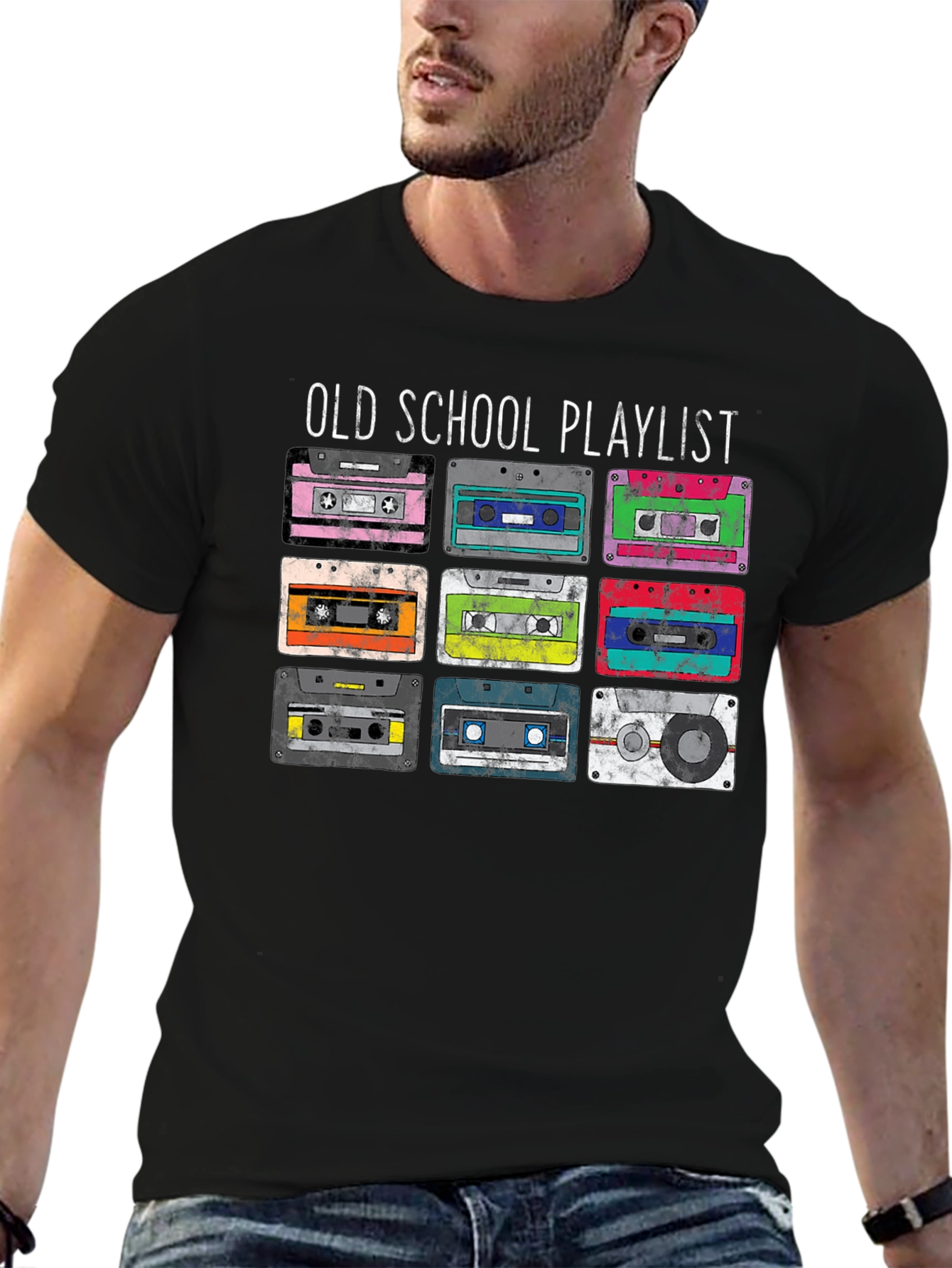 Old School Playlist T-Shirt Retro Cassette Design