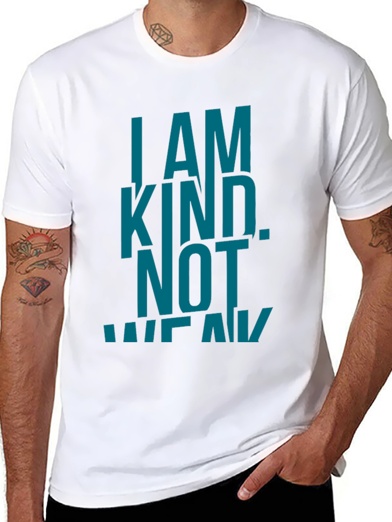 I AM KIND. NOT WEAK. Black Graphic T-Shirt