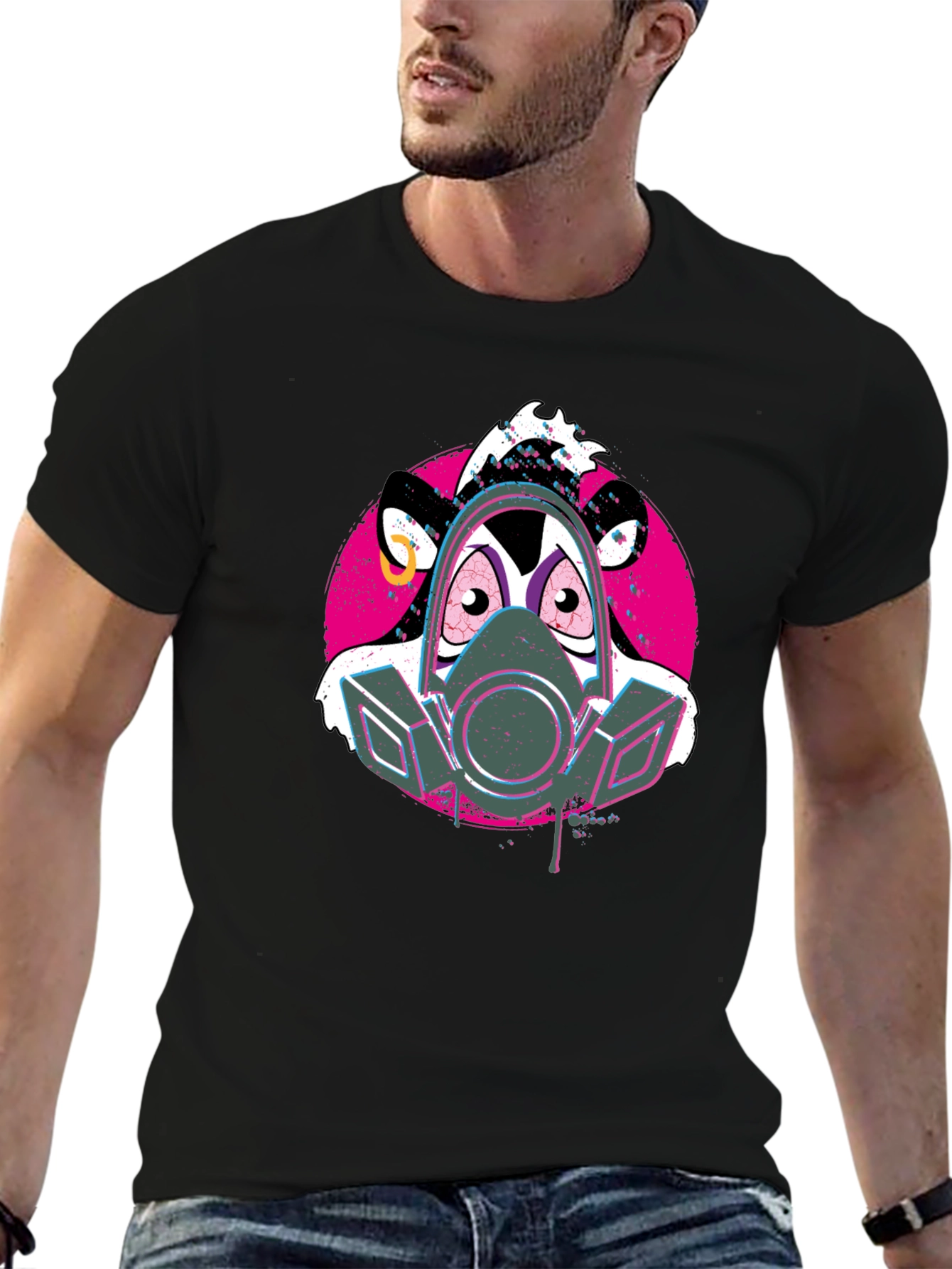 Darkwing Duck Gas Mask Black T-Shirt