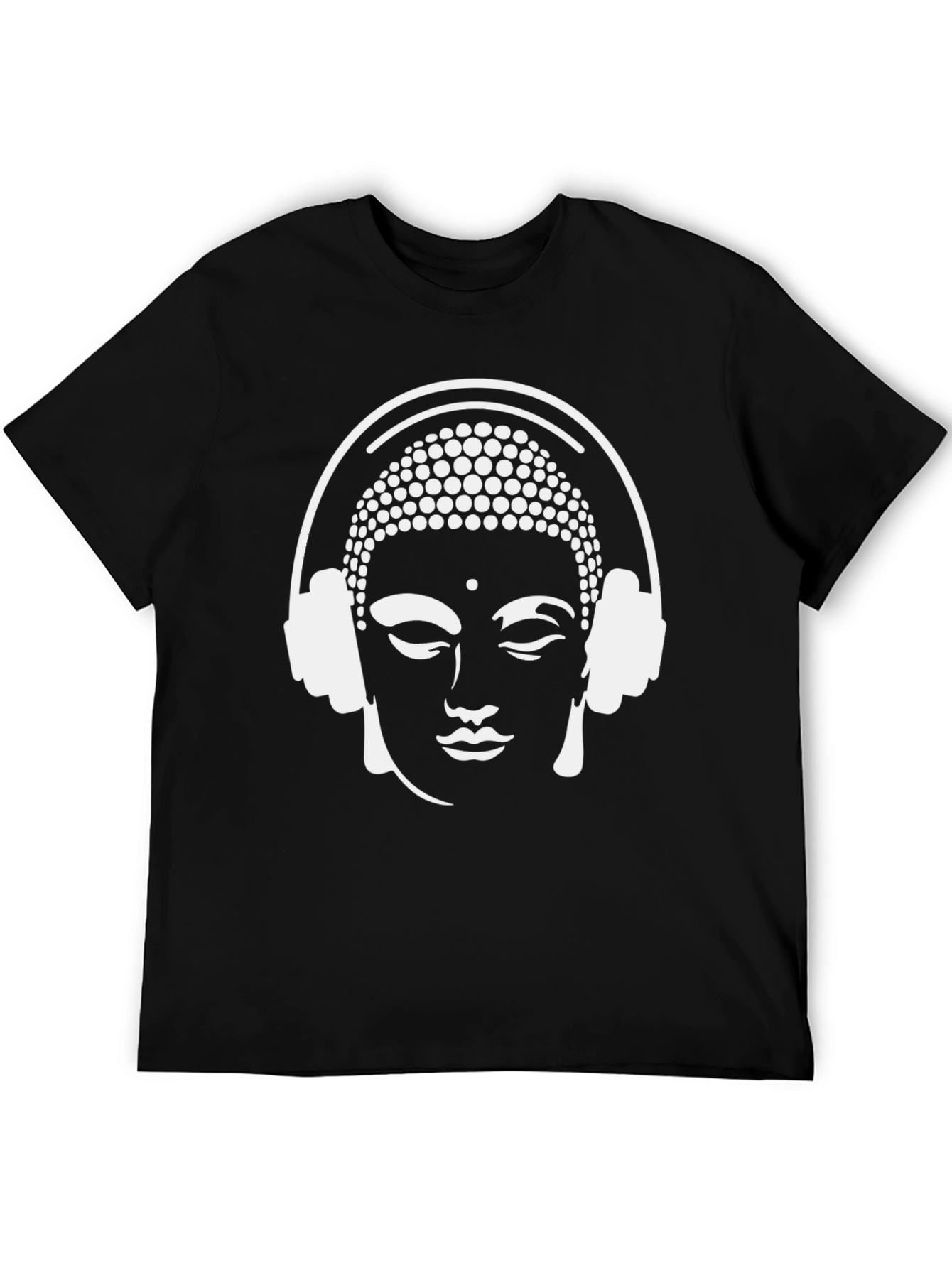 Buddha Headphones Graphic Tee - Black