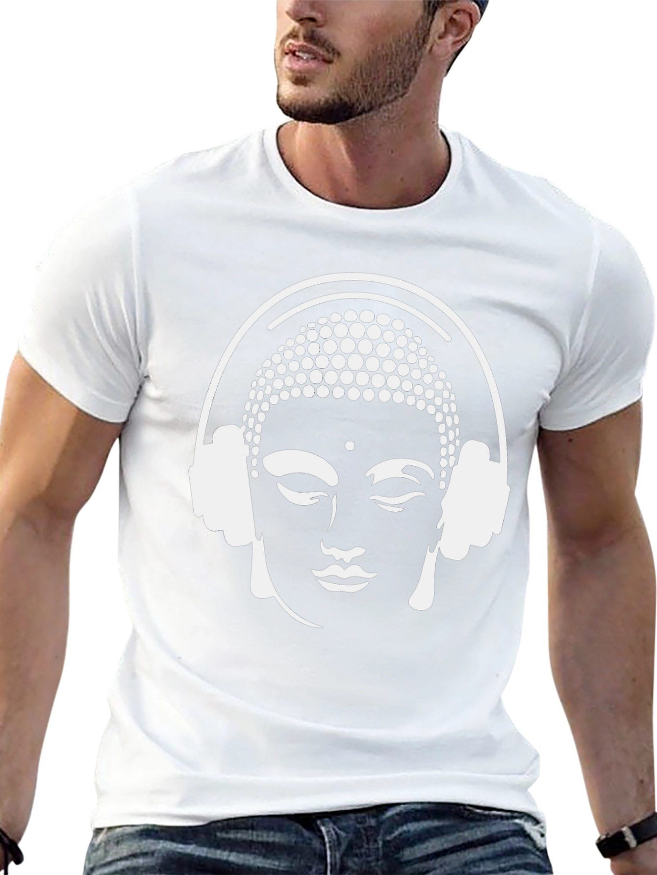 Buddha Headphones Graphic Tee - Black