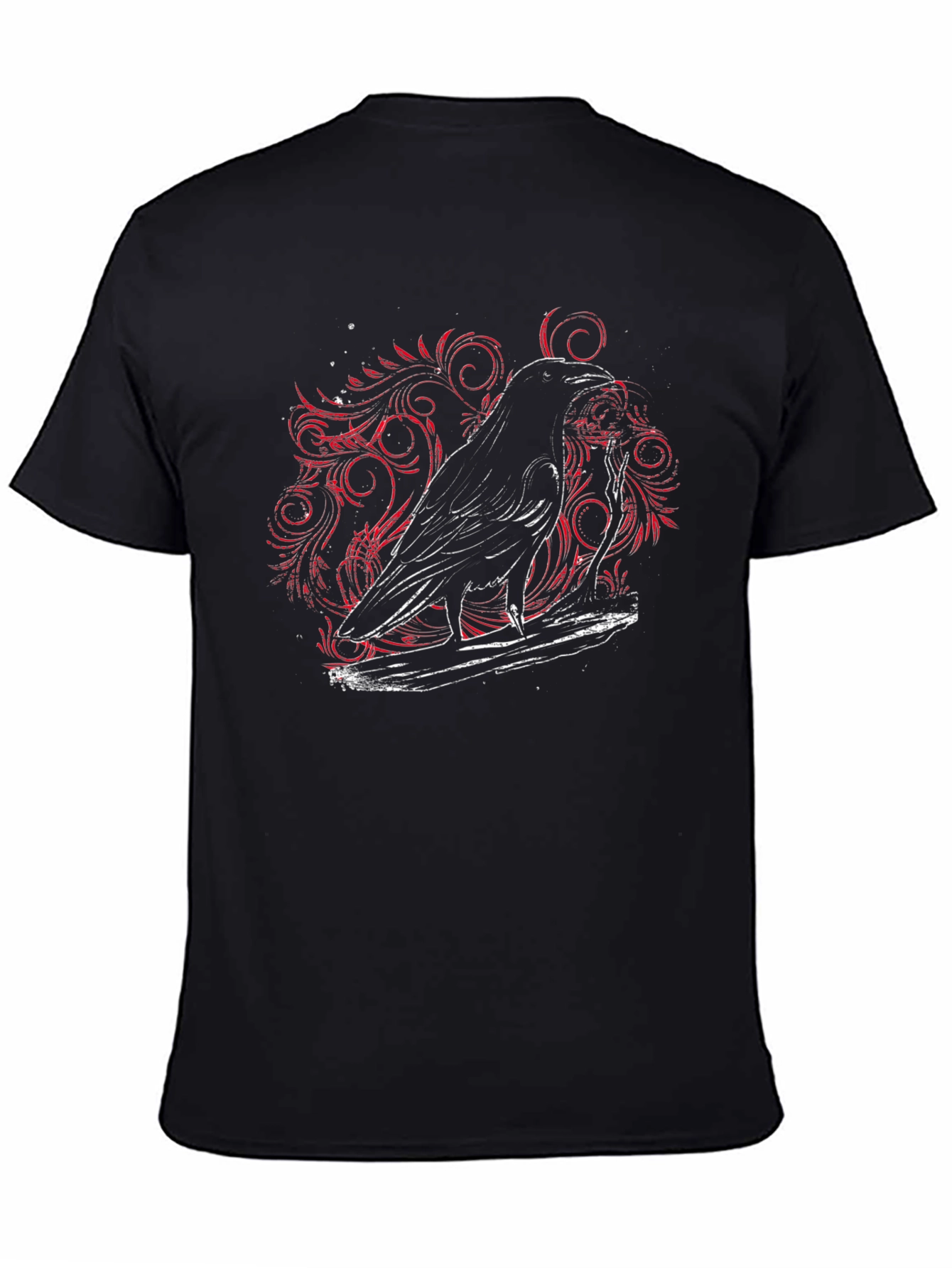 Raven Graphic Tee - Gothic Style Print