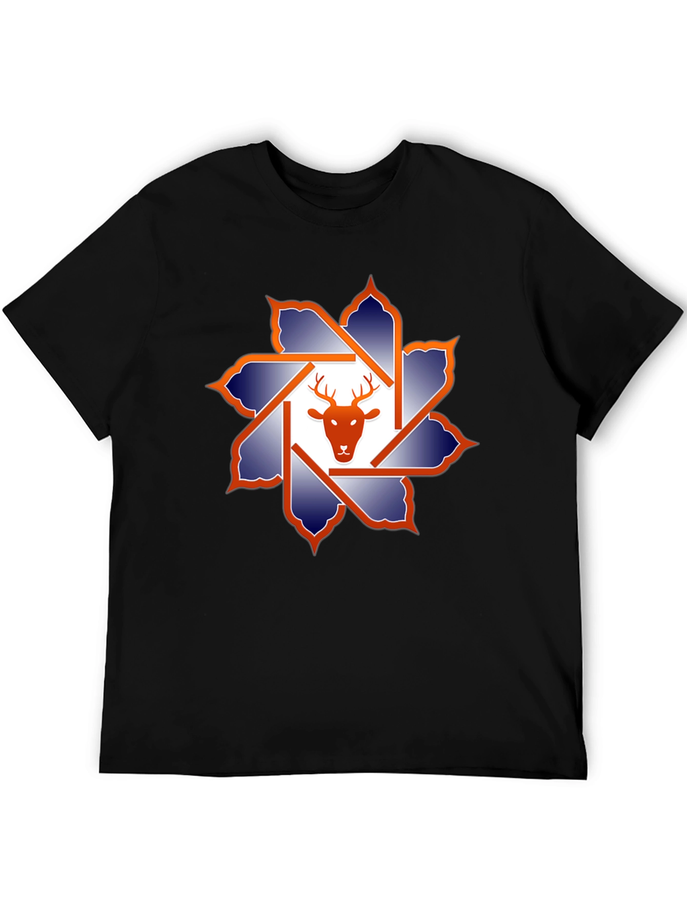 Deer Head Geometric Graphic T-Shirt