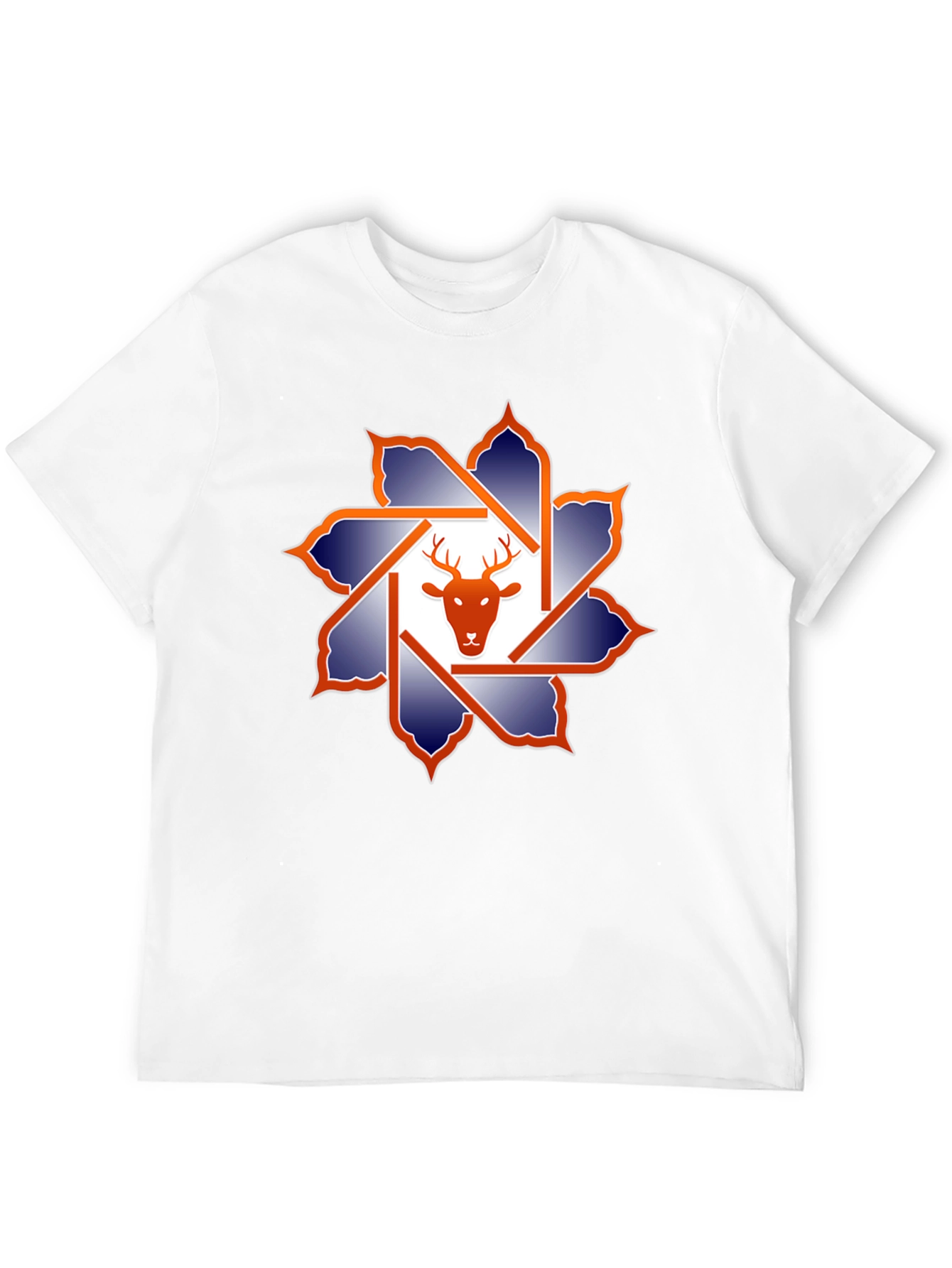 Deer Head Geometric Graphic T-Shirt