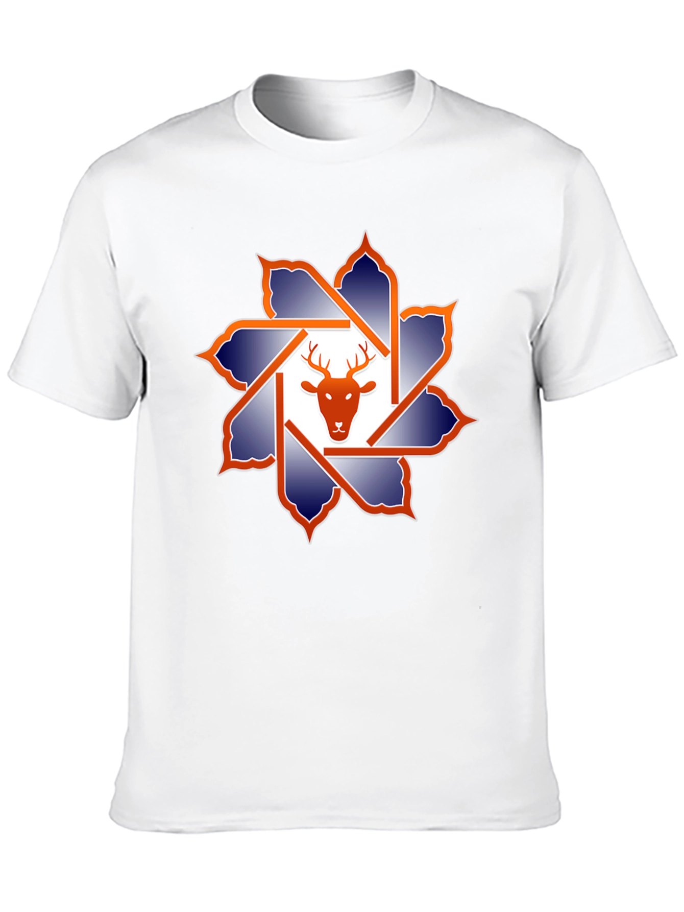 Deer Head Geometric Graphic T-Shirt
