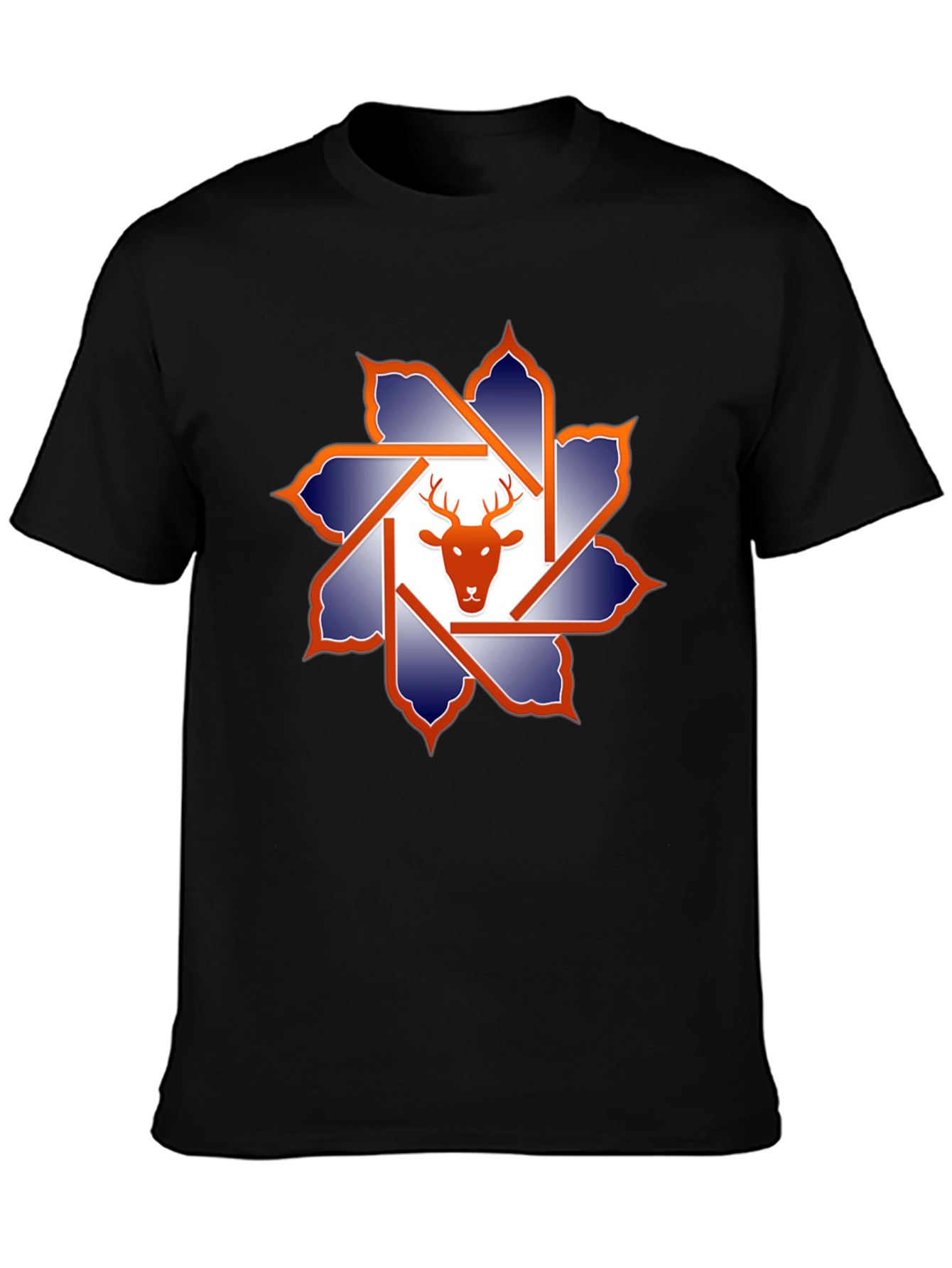 Deer Head Geometric Graphic T-Shirt