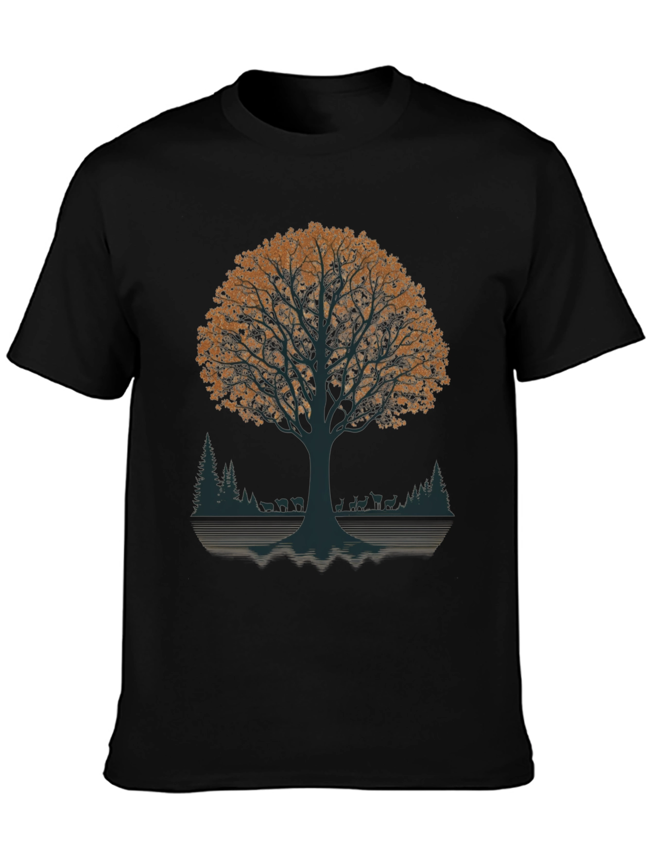 Nature Tree Graphic Tee - Black T-Shirt