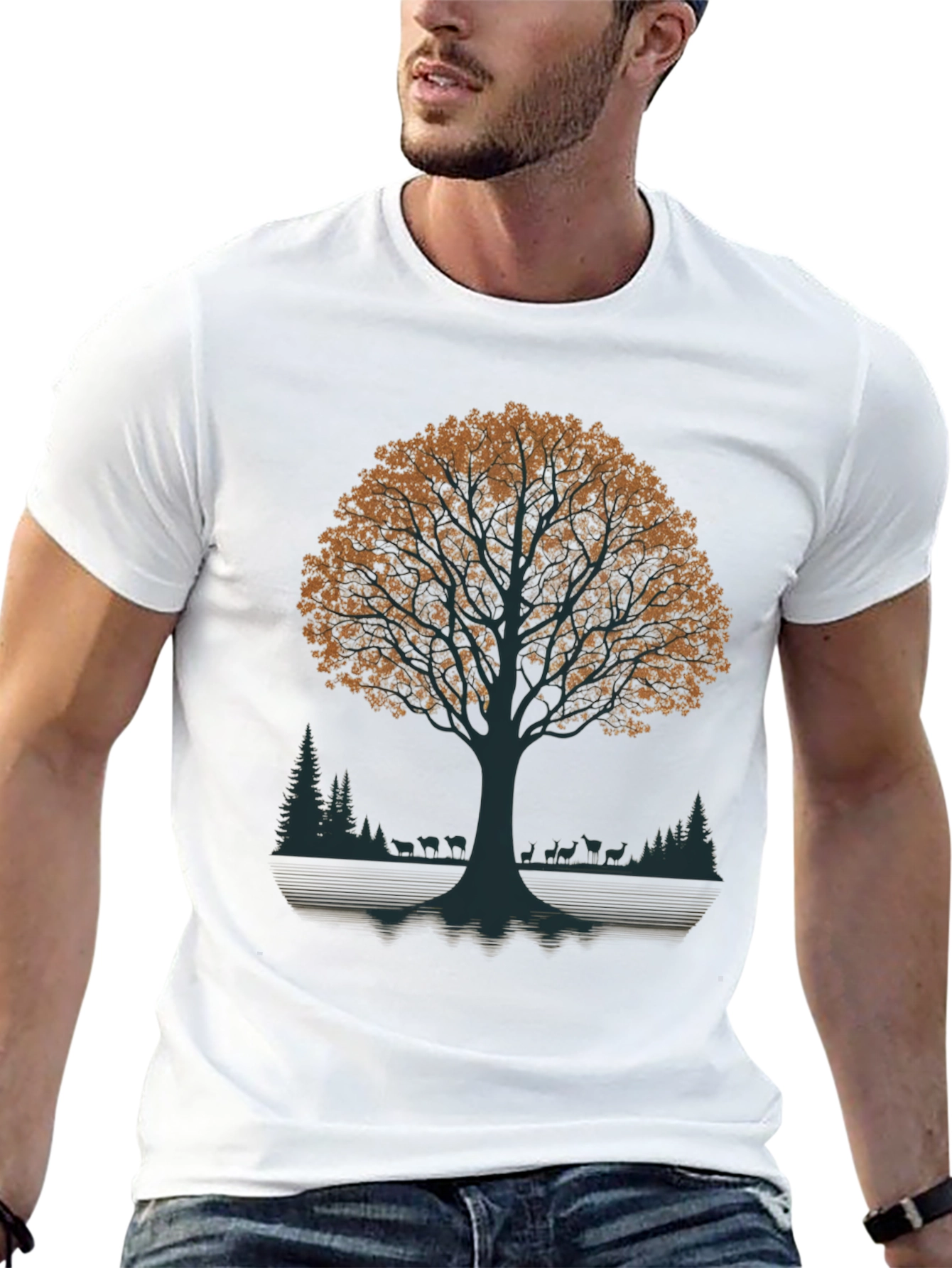 Nature Tree Graphic Tee - Black T-Shirt