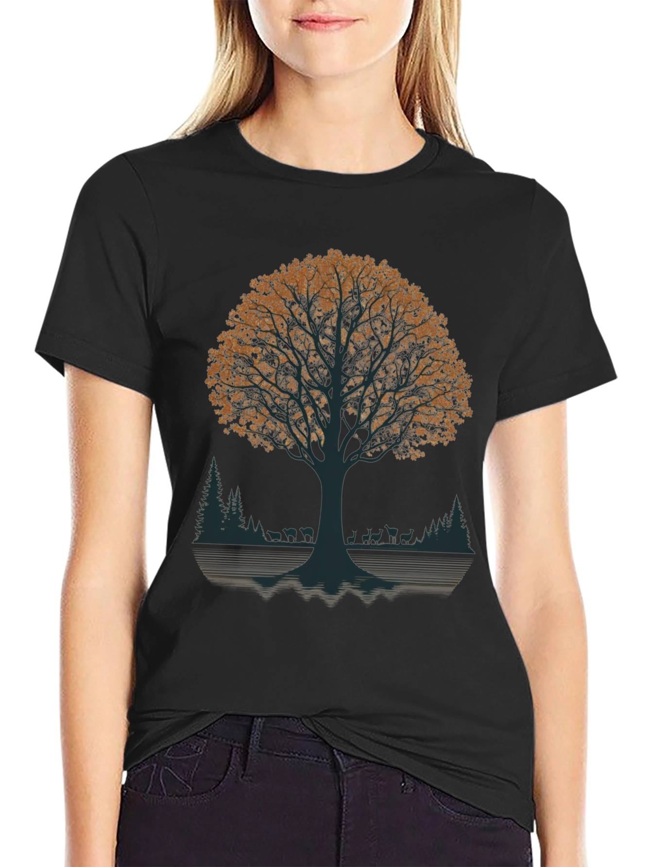 Nature Tree Graphic Tee - Black T-Shirt