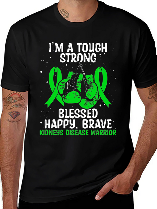 Tough Strong Kidney Disease Warrior Ribbon Boxing Gloves T-Shirt