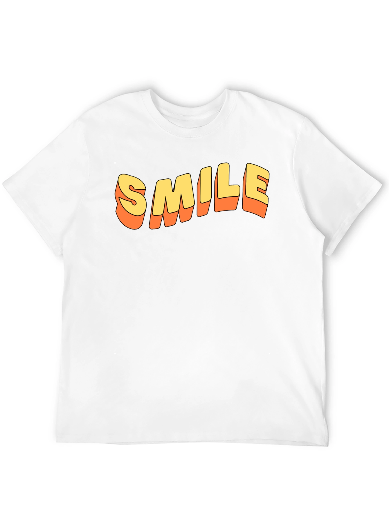 Retro SMILE Graphic Tee - Black Cotton Blend