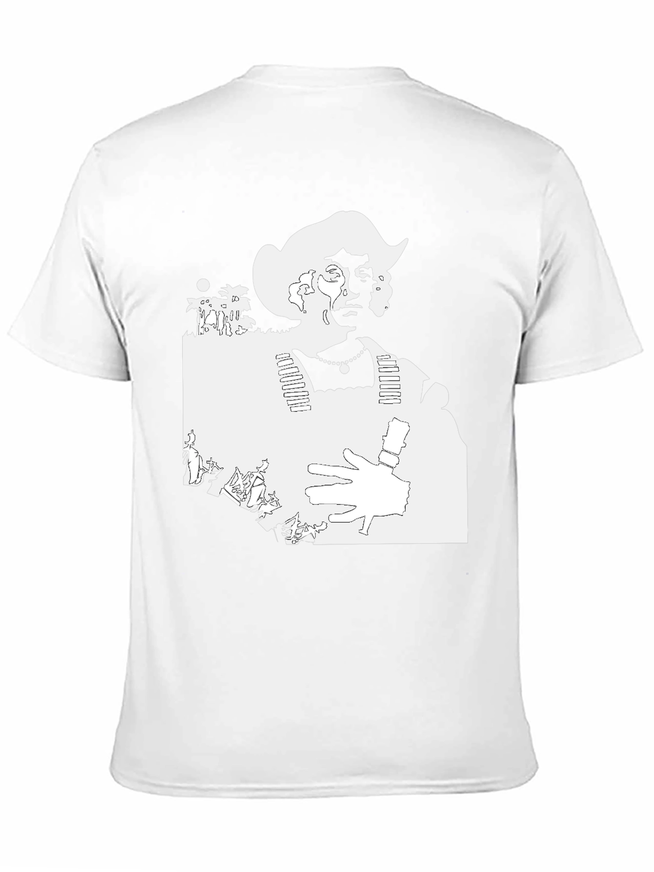 Graphic Tee: Retro Cowboy Silhouette Black T-Shirt