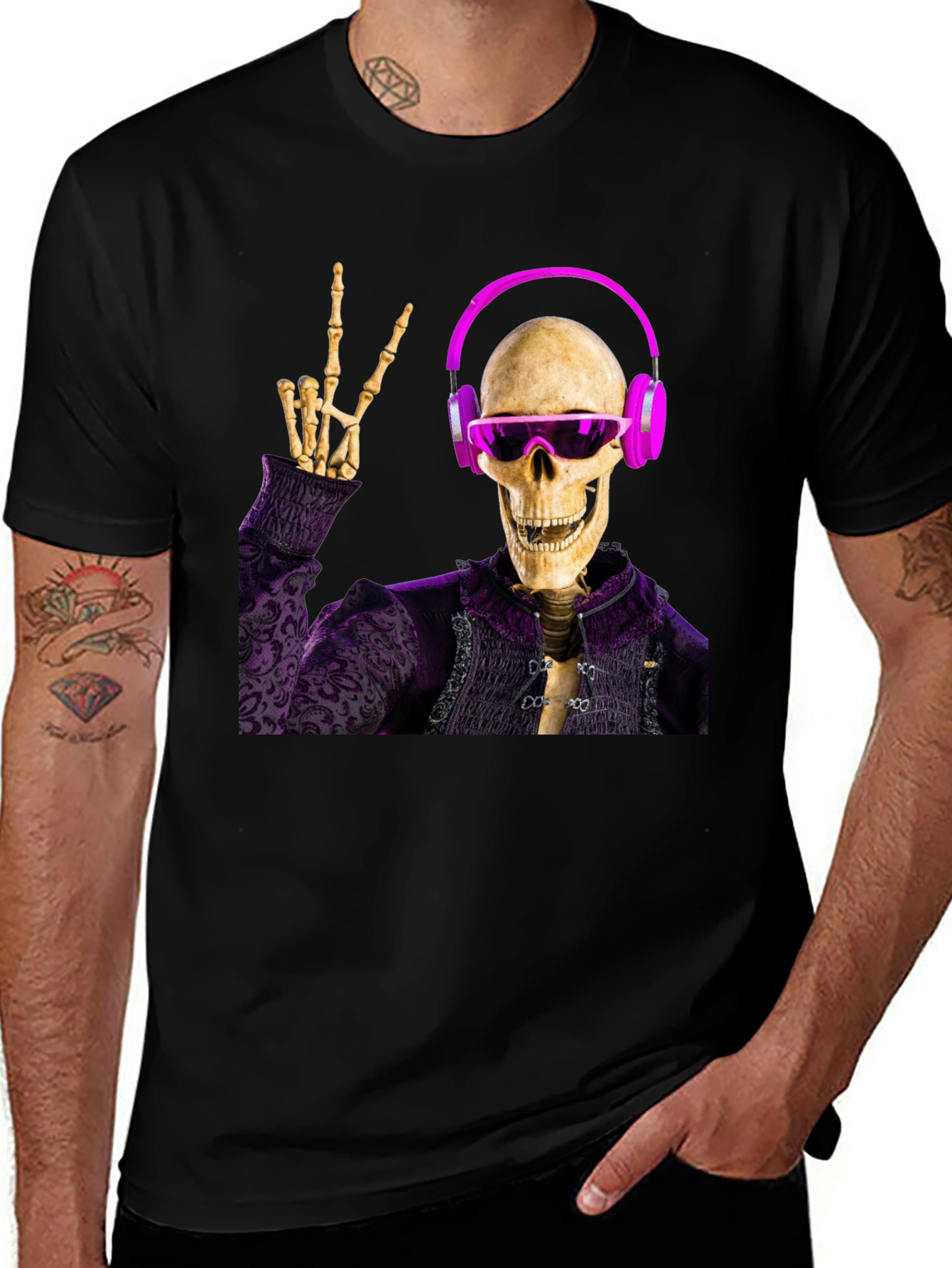 Skeleton DJ Graphic Tee