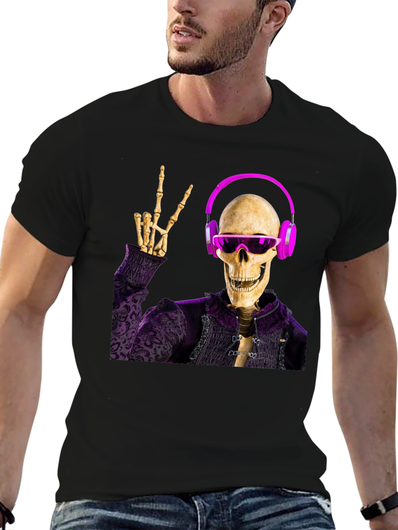Skeleton DJ Graphic Tee
