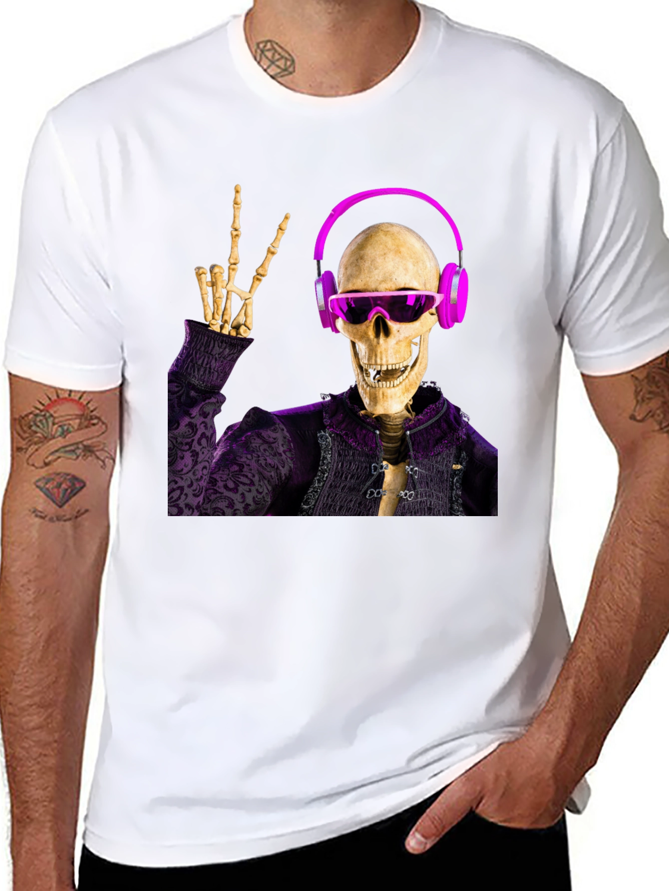 Skeleton DJ Graphic Tee