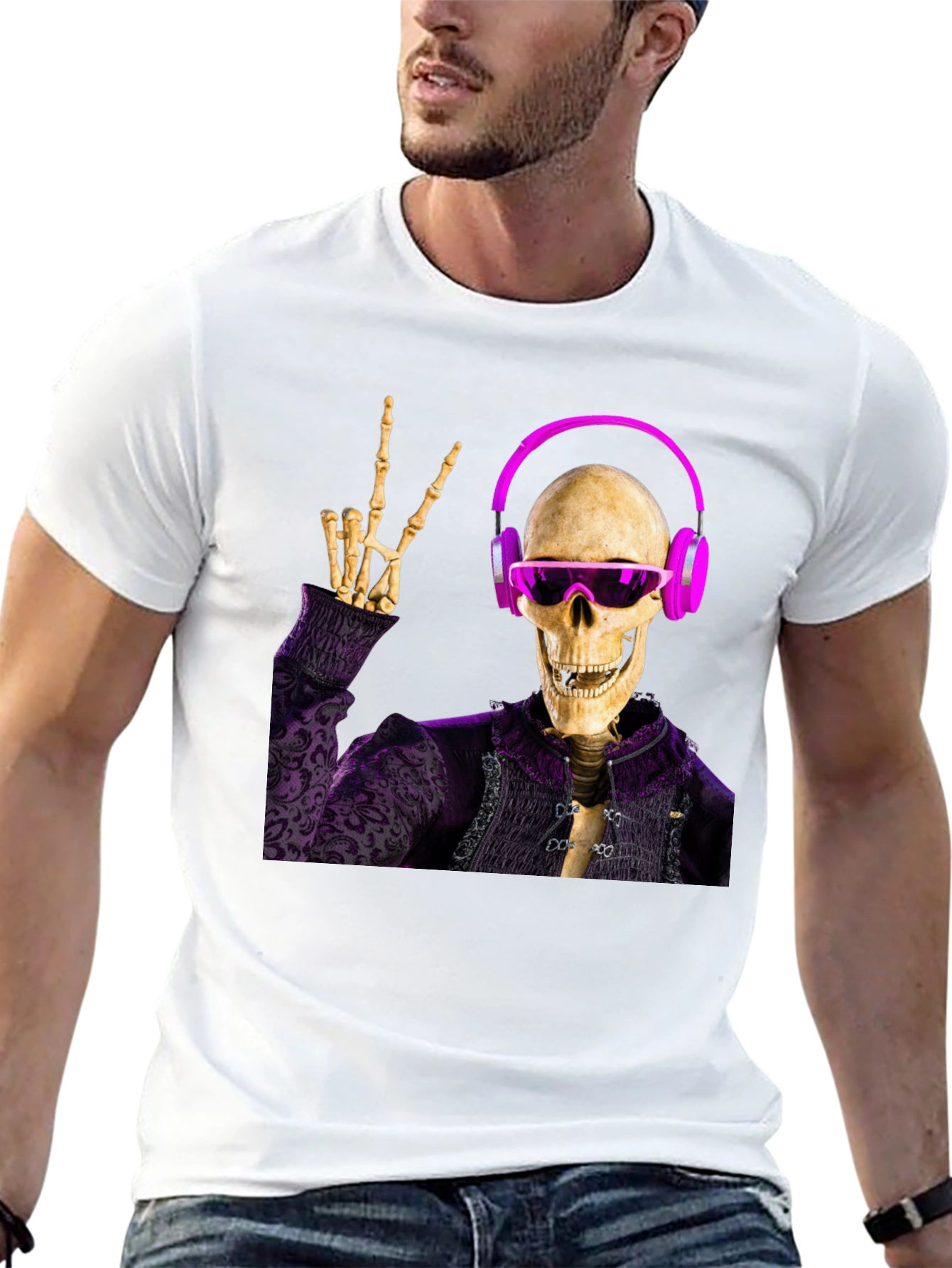 Skeleton DJ Graphic Tee
